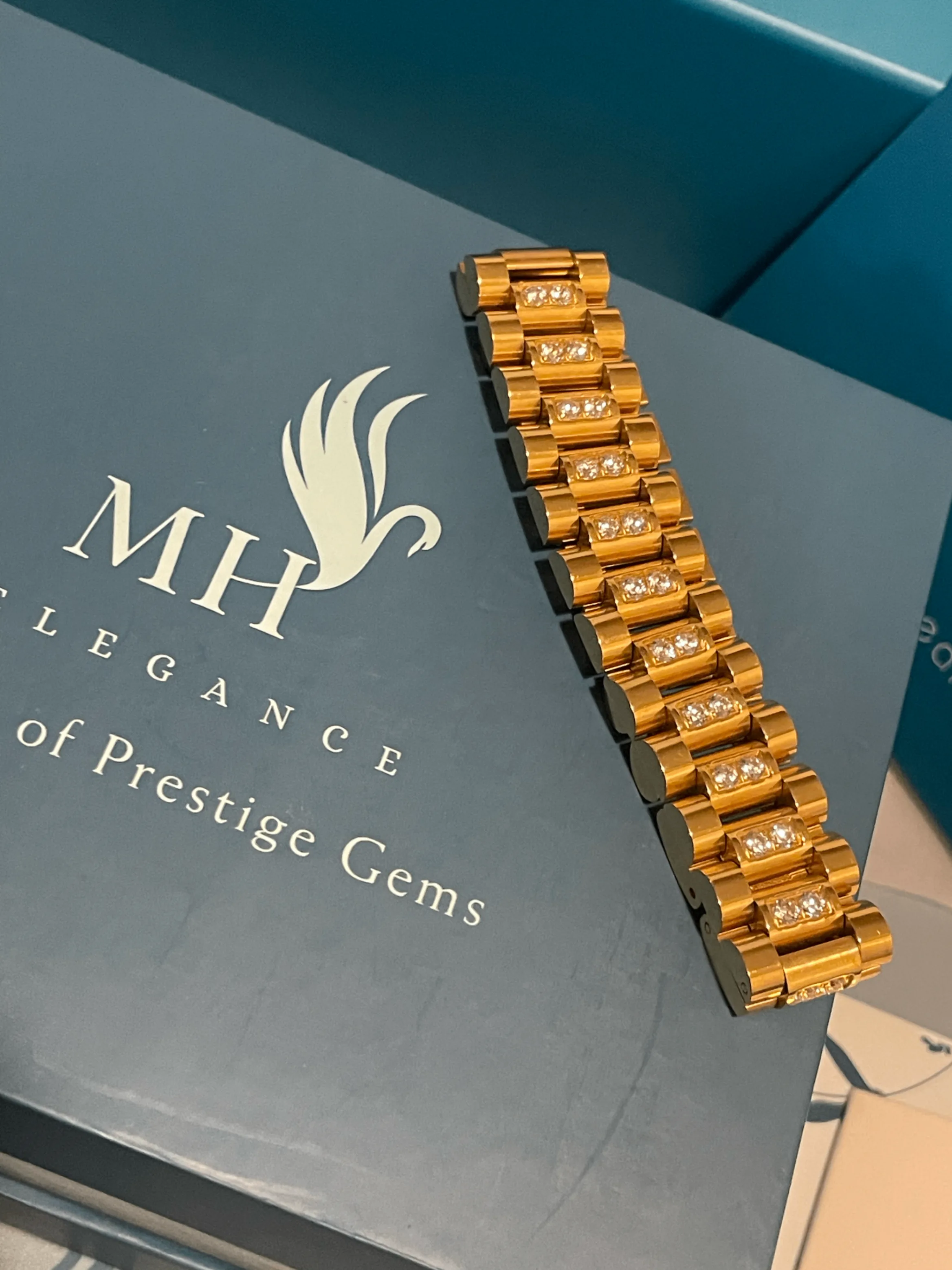 Watch Strap Inspired Chain Bracelet | 14k Gold Plated