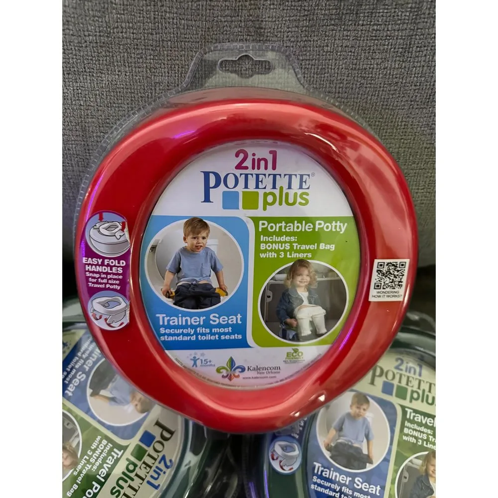 Kalencom Potette Plus 2-in-1 Travel Potty and Trainer Seat, Red