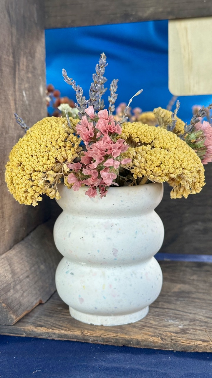 Bubble Vase with Dried Flowers