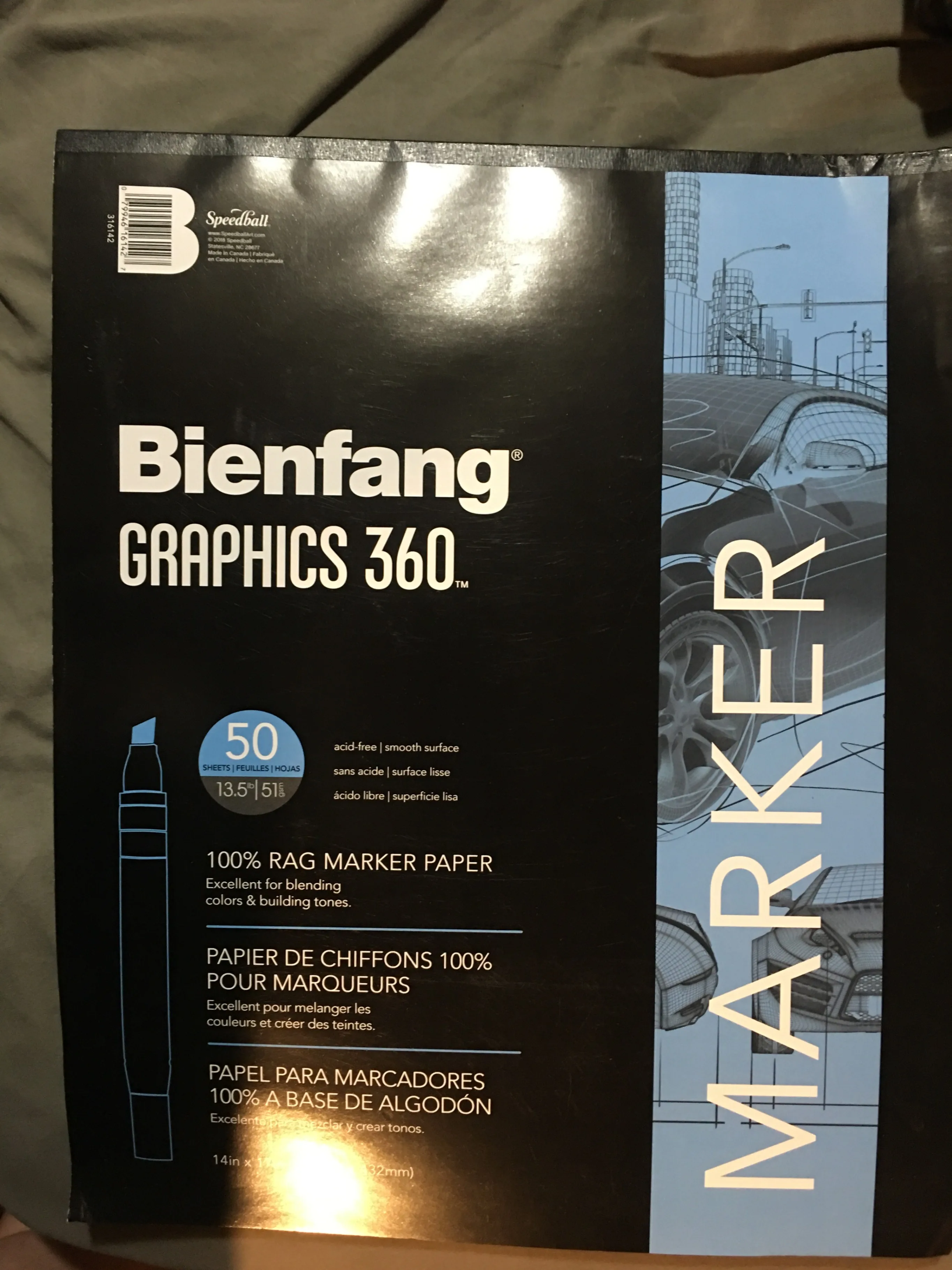 Bienfang Graphics 360 Marker Paper Pad - 50 Sheets