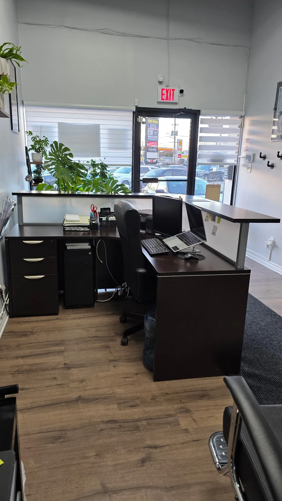 Large L-Shaped Reception Desk with Drawers