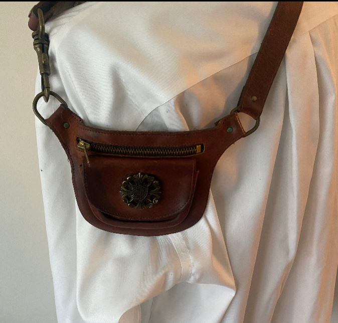Custom Vintage Brown Leather Sporran Hip Purse - photo 2