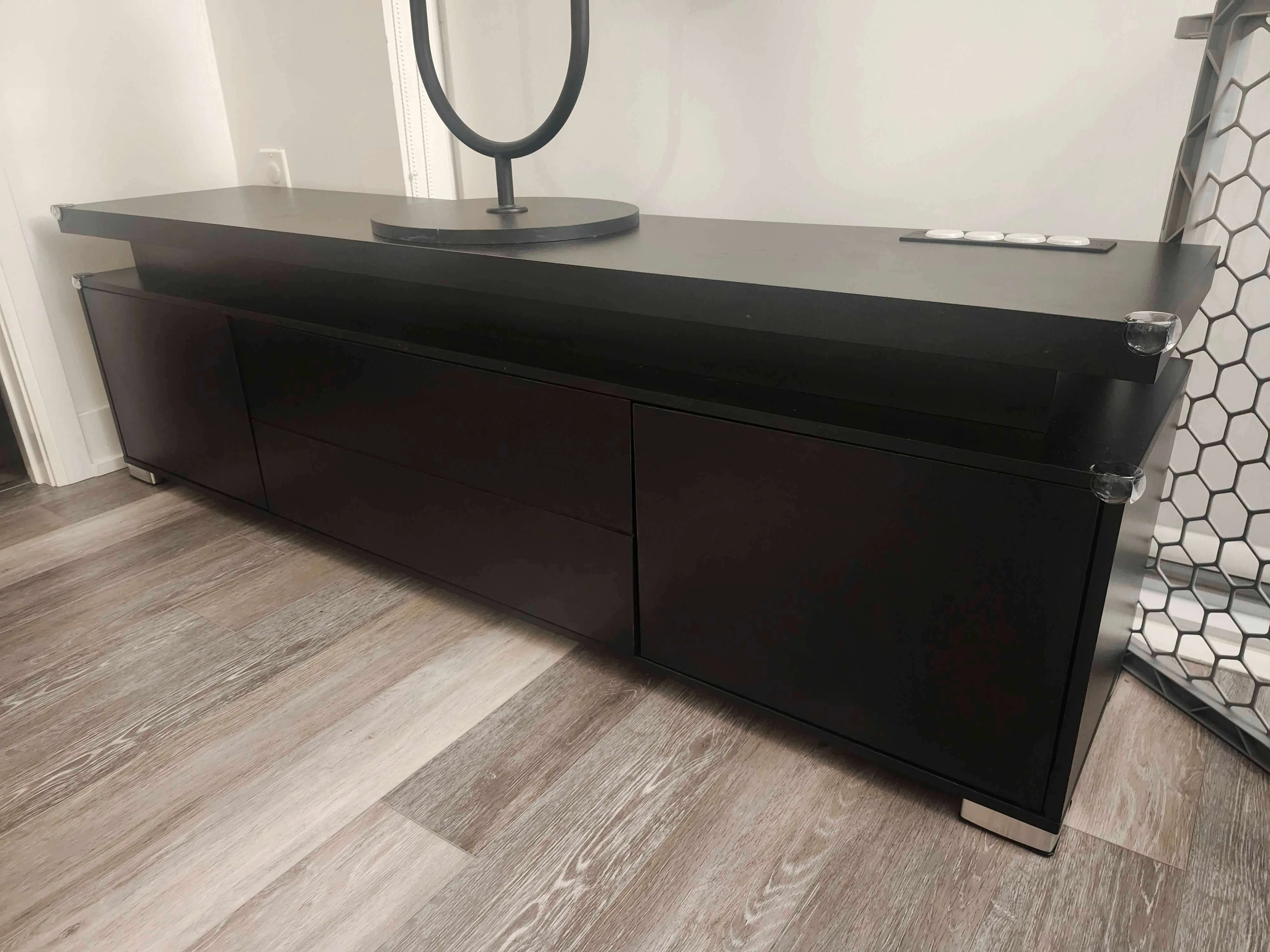 TV Stand with LED Lights & Power Outlet