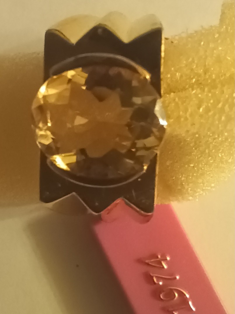 Gentlemen Citrine Ring Size 10 Gold 18K Plated Sterling Silver - photo 4