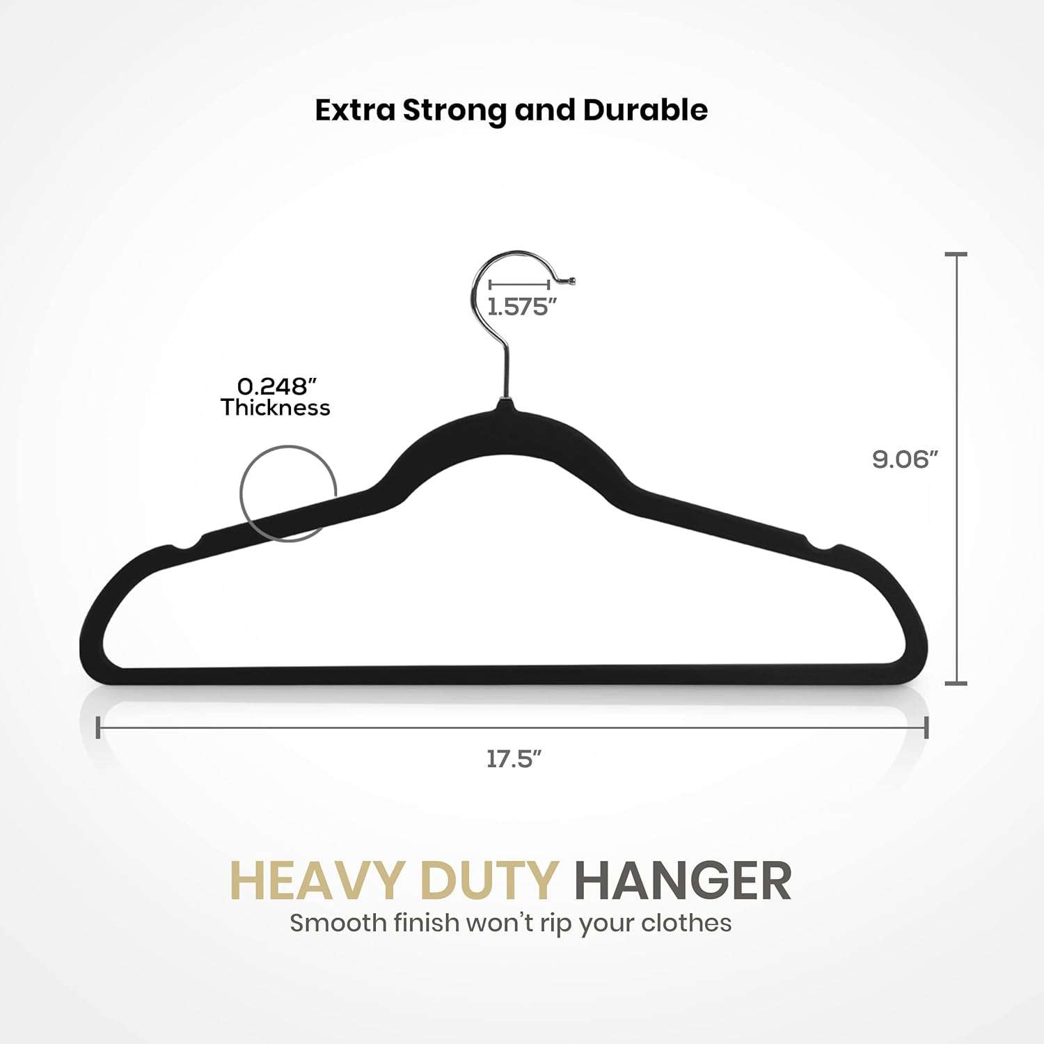30-Pack Premium Non-Slip Velvet Hangers – Black - photo 3