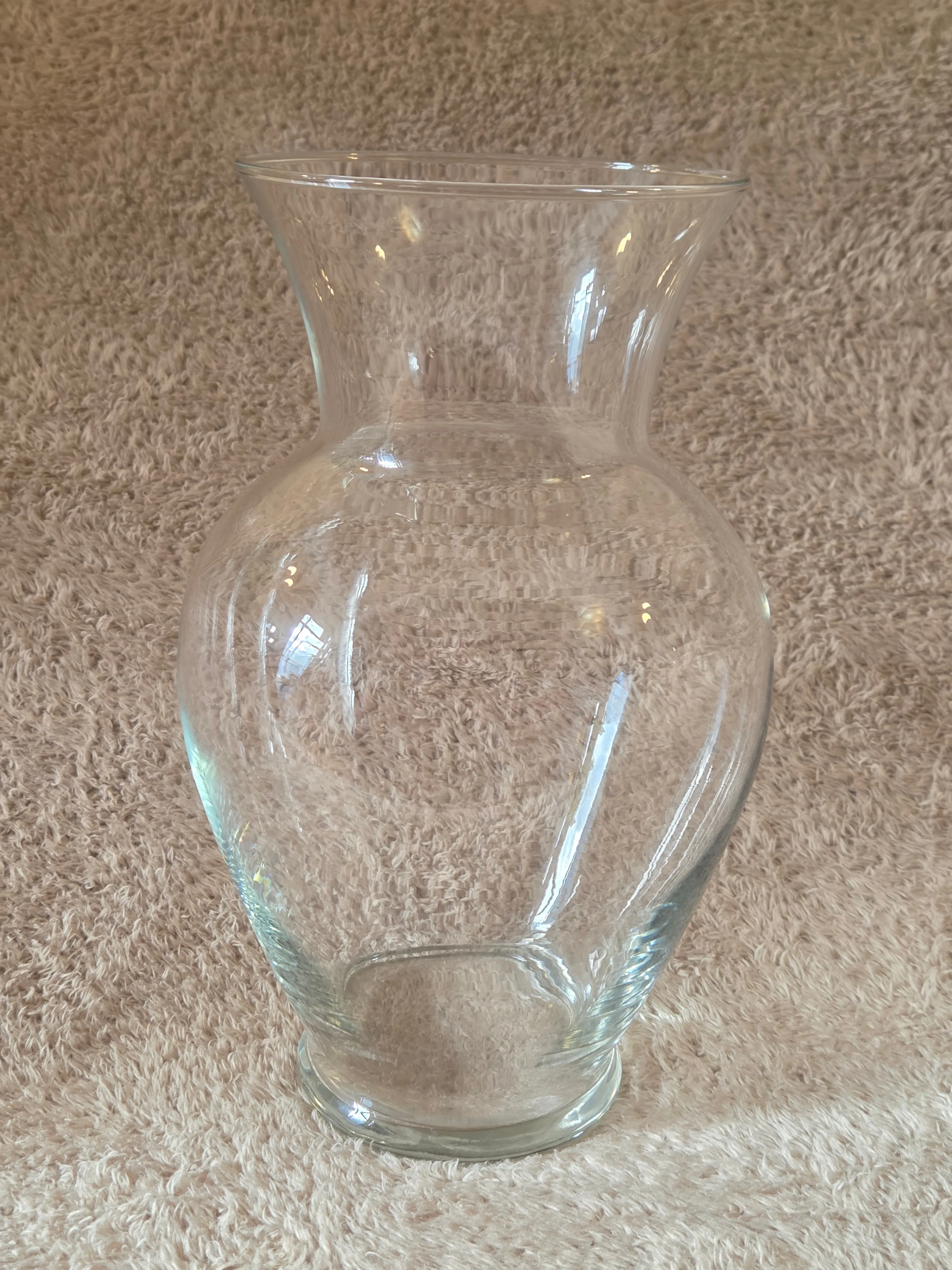 Clear Glass Bouquet Vase, 28 cm (11 in) Tall