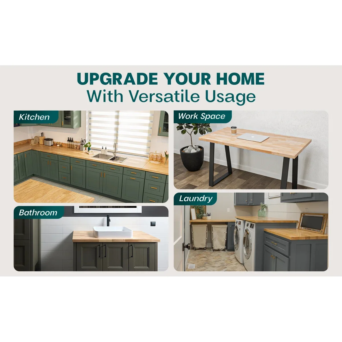 Solid Hevea Wood Block Countertop image indicator(6)