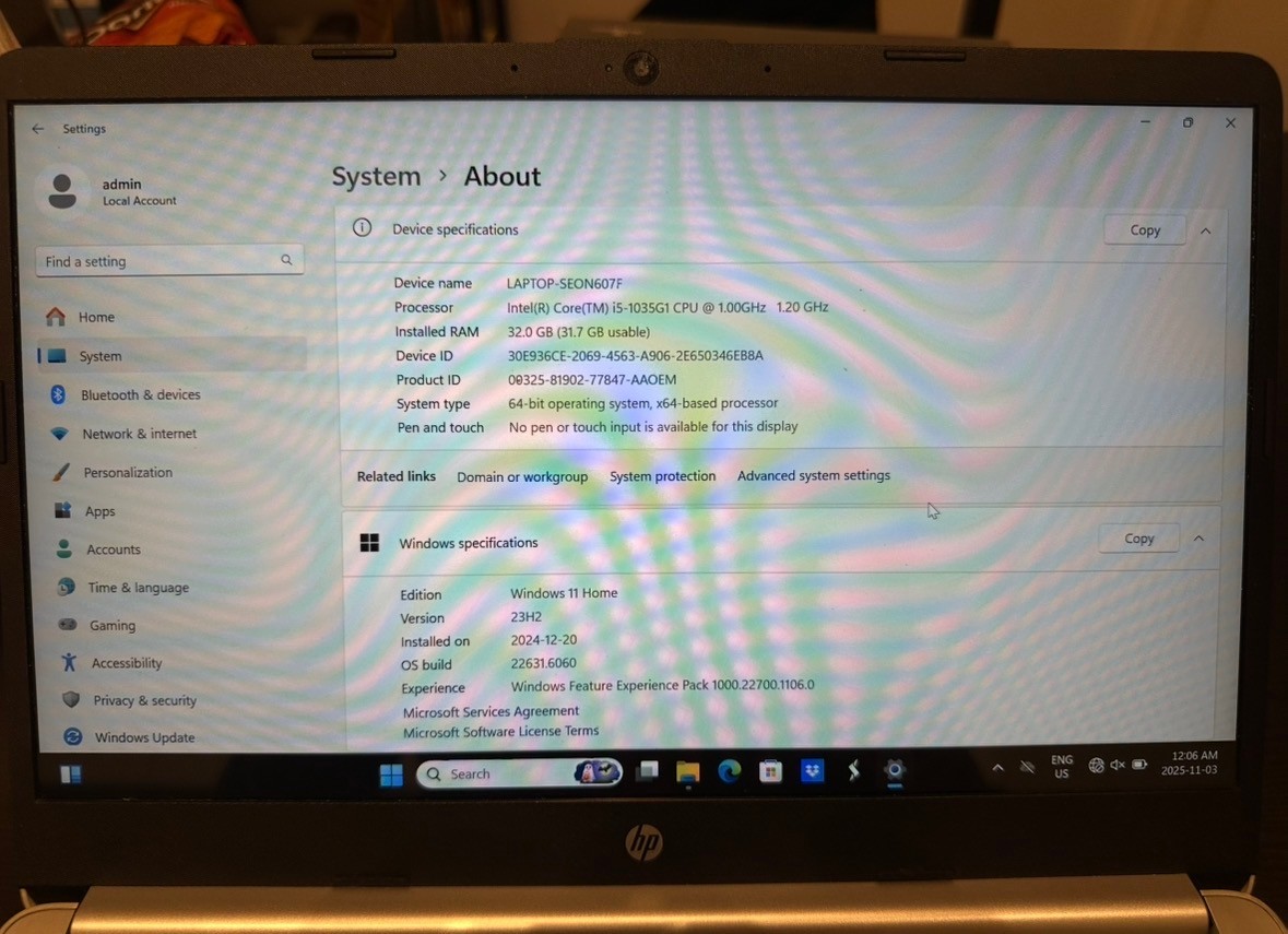 HP 14S-DQ1XXX Laptop | i5 | 32GB RAM | 512GB SSD | 14" Display - photo 3