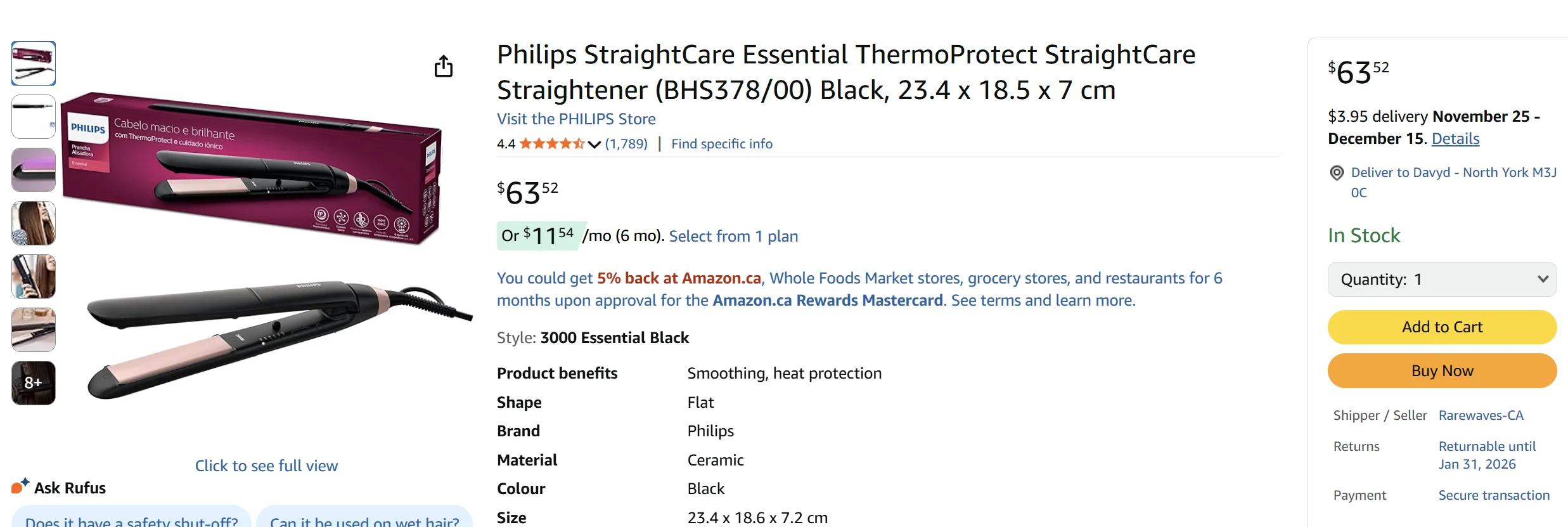 Philips ThermoProtect Hair Straightener (BHS378/00) image indicator(3)