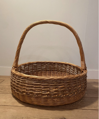 Large Rare Decorative Wicker Basket with Handle 24"W - photo 3