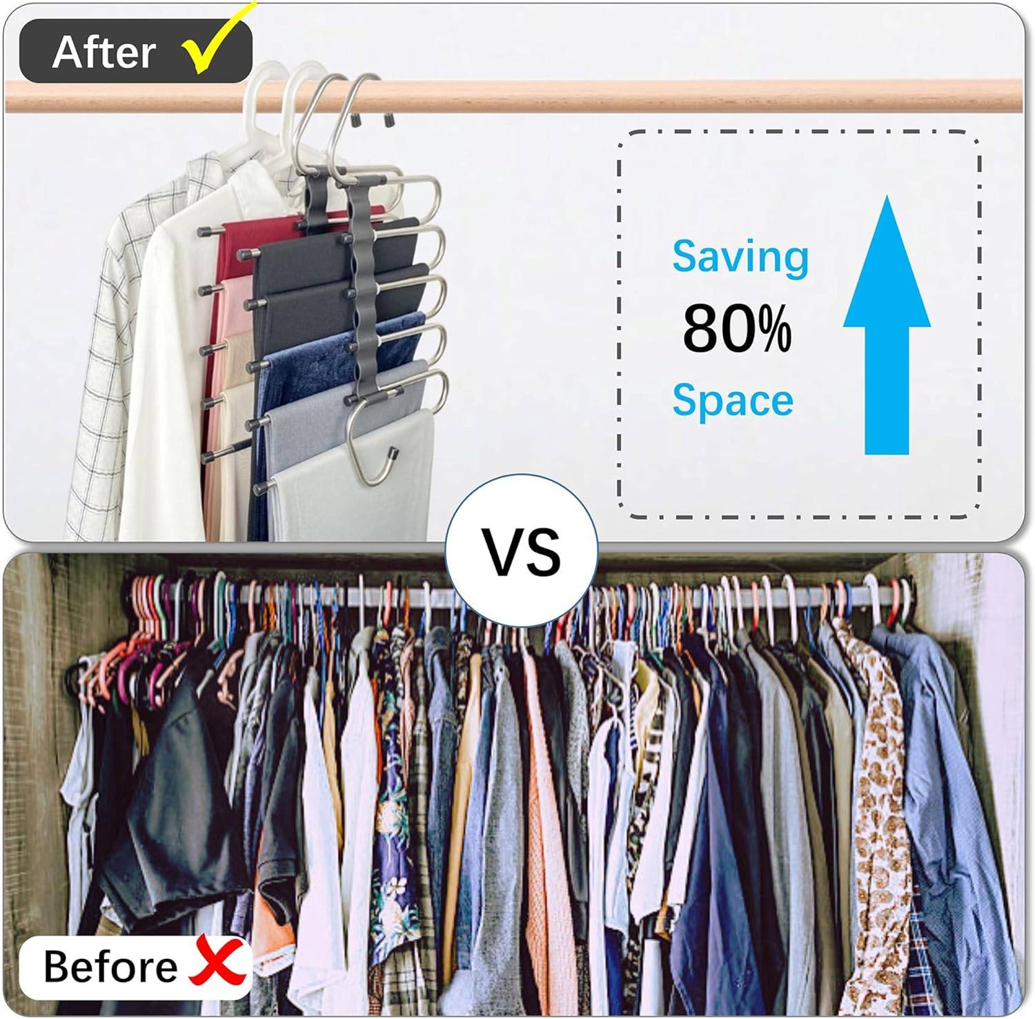 Magic Pants Hangers – 2-Pack Multi-Layer Closet Organizers - photo 3