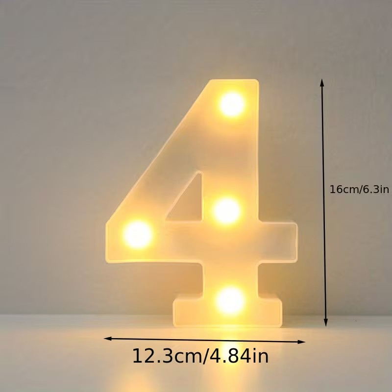 Luxurious LED Letter Lights with Glowing Numbers