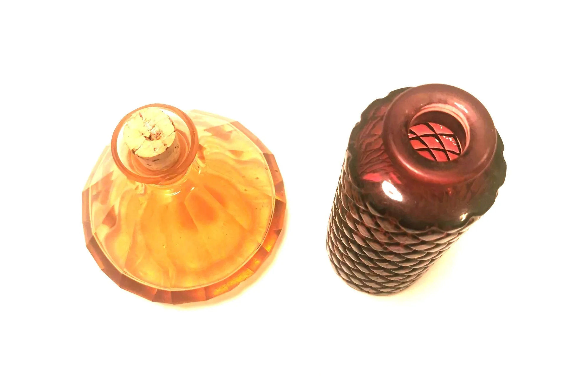 Pair of Vintage glass pieces- Gold Glass, Ruby Red image indicator(2)