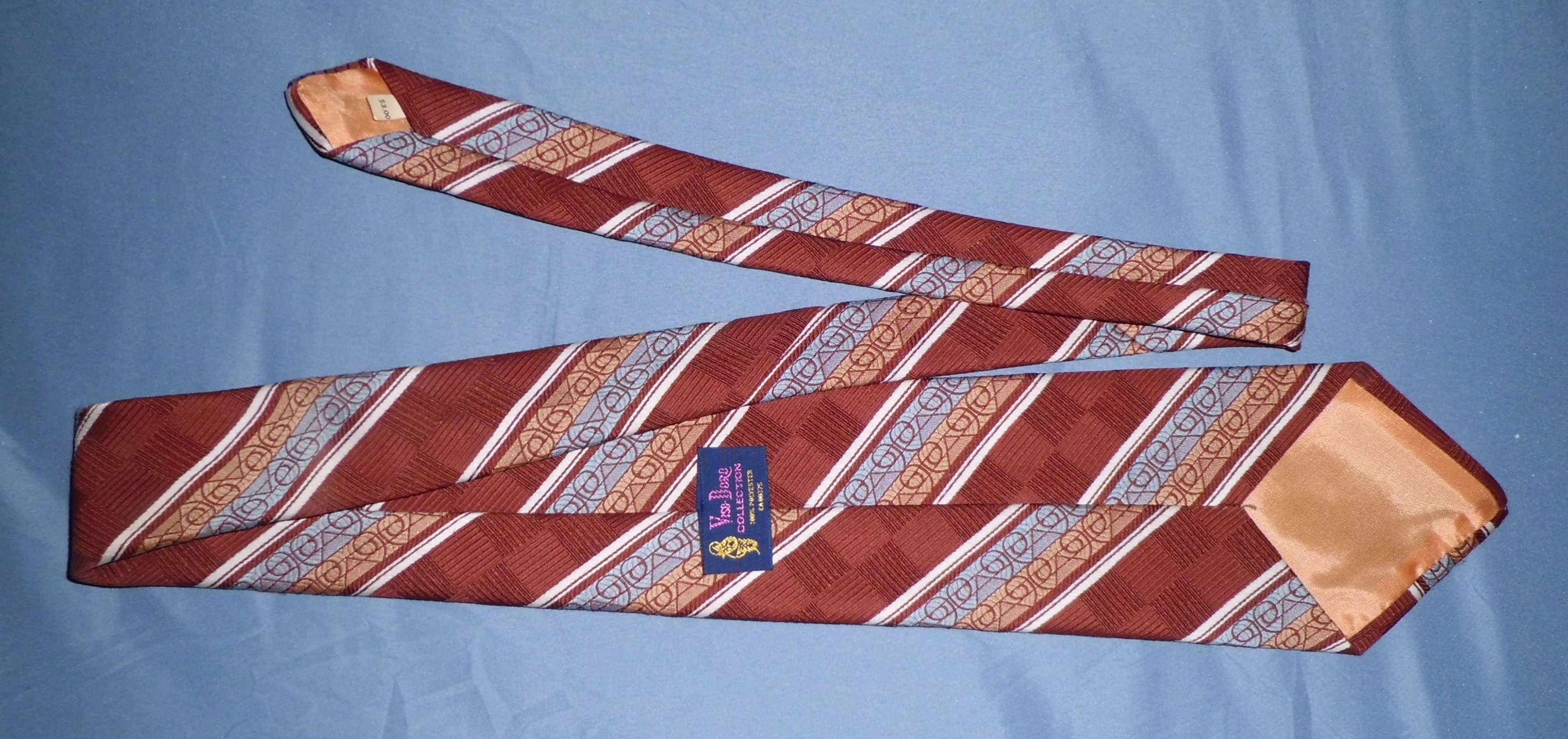 Vintage Viso-Doro Collection Striped Men's Neck Tie 4.25" Wide