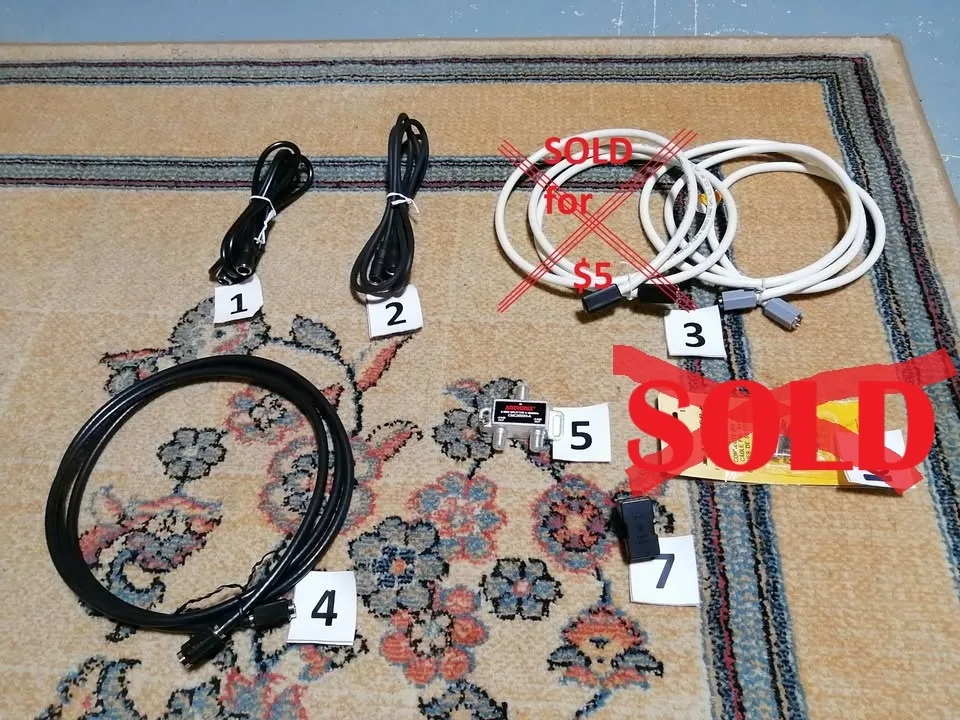 Various Priced Cable TV Coax Cables Adapters Splitters thumbnail