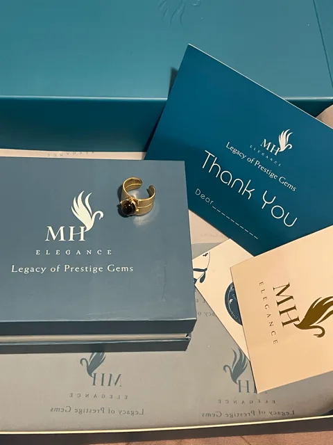 14K Gold Plated Heritage Stone Cuff Ring (Adjustable) image indicator(5)