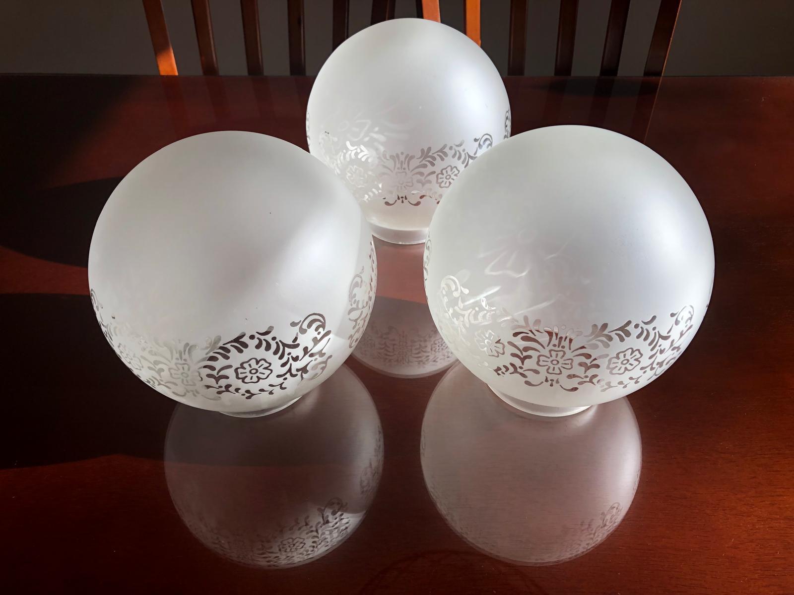 Set Of 3 Glass Globe light fixture - photo 2