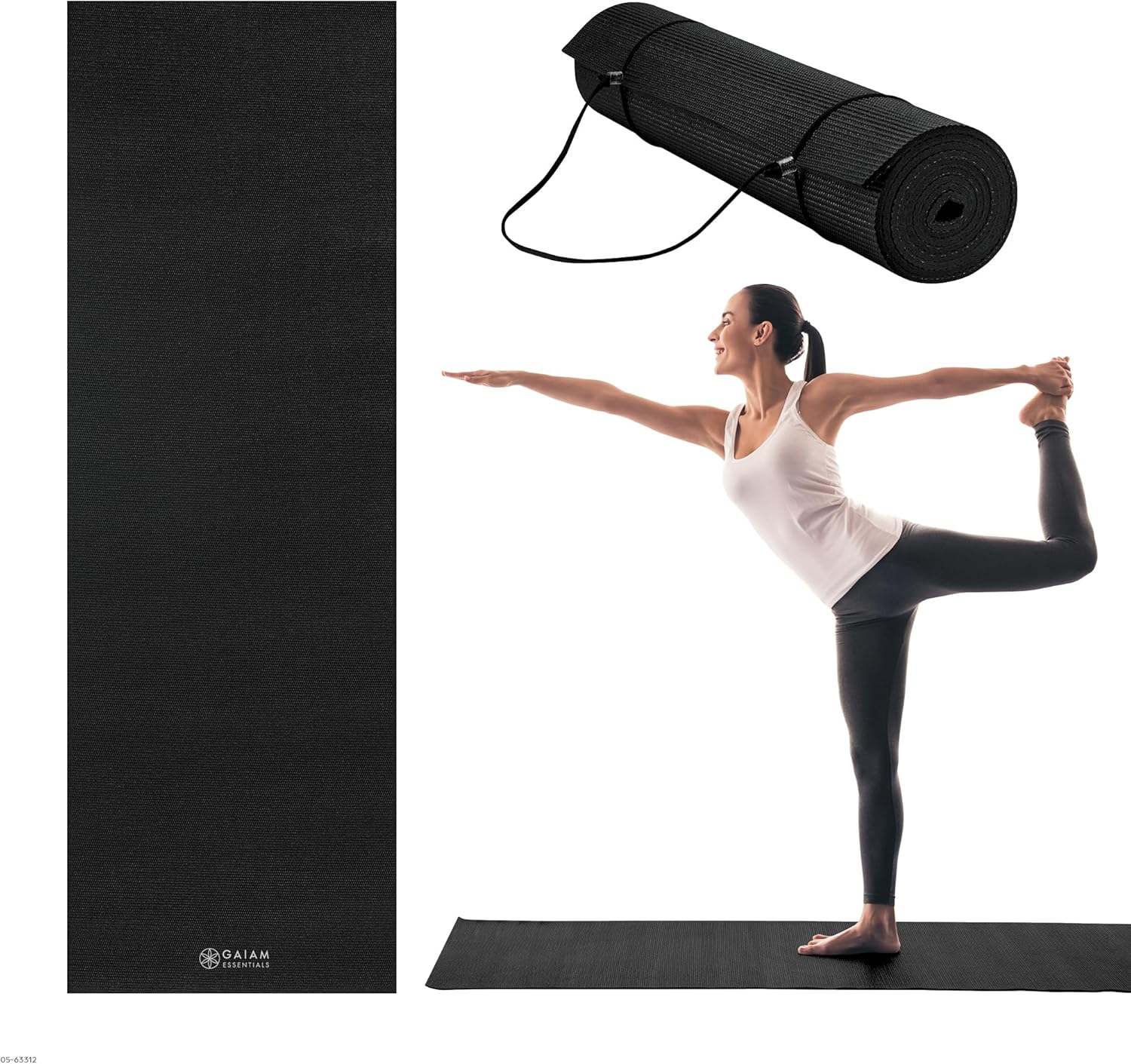 Premium Yoga Mat with Carrying Sling – Black