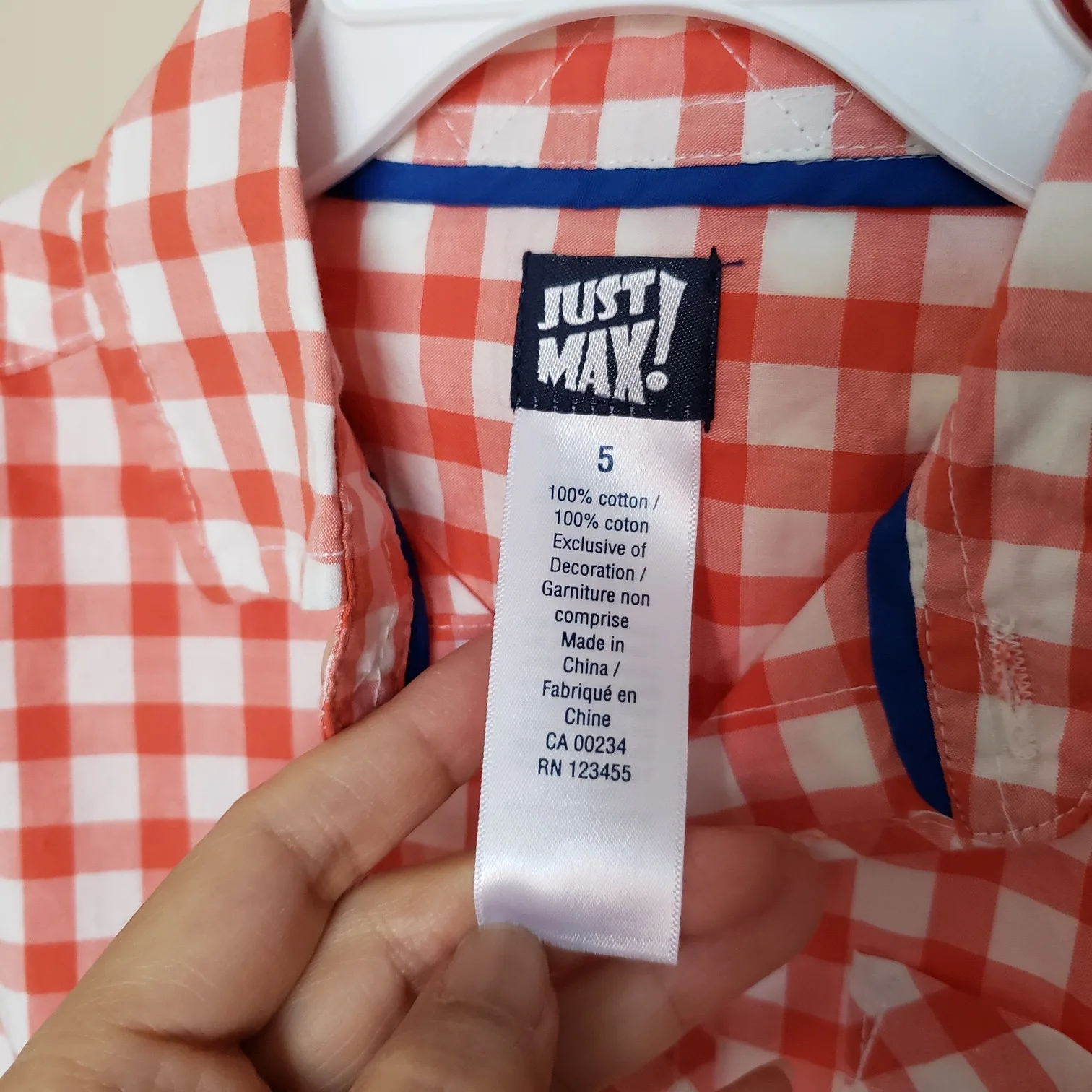 Long-Sleeve Checkered Shirt – Size 5 (Brand New) image indicator(2)