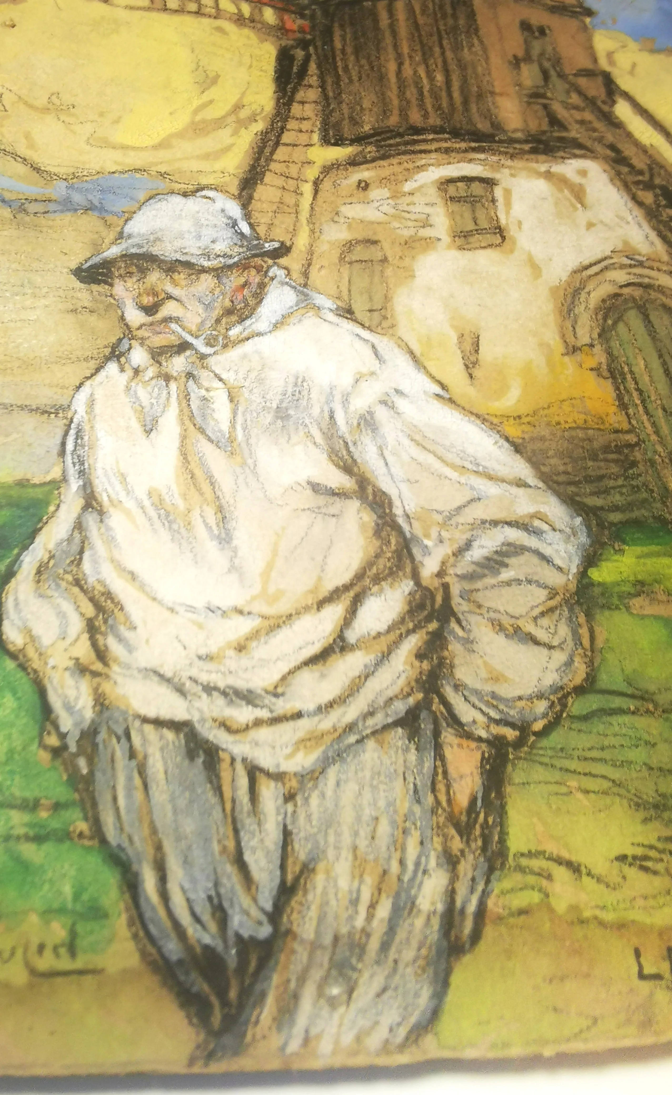 Le Meunie by Roméo Dumoulin French Country Windmill Signed image indicator(3)