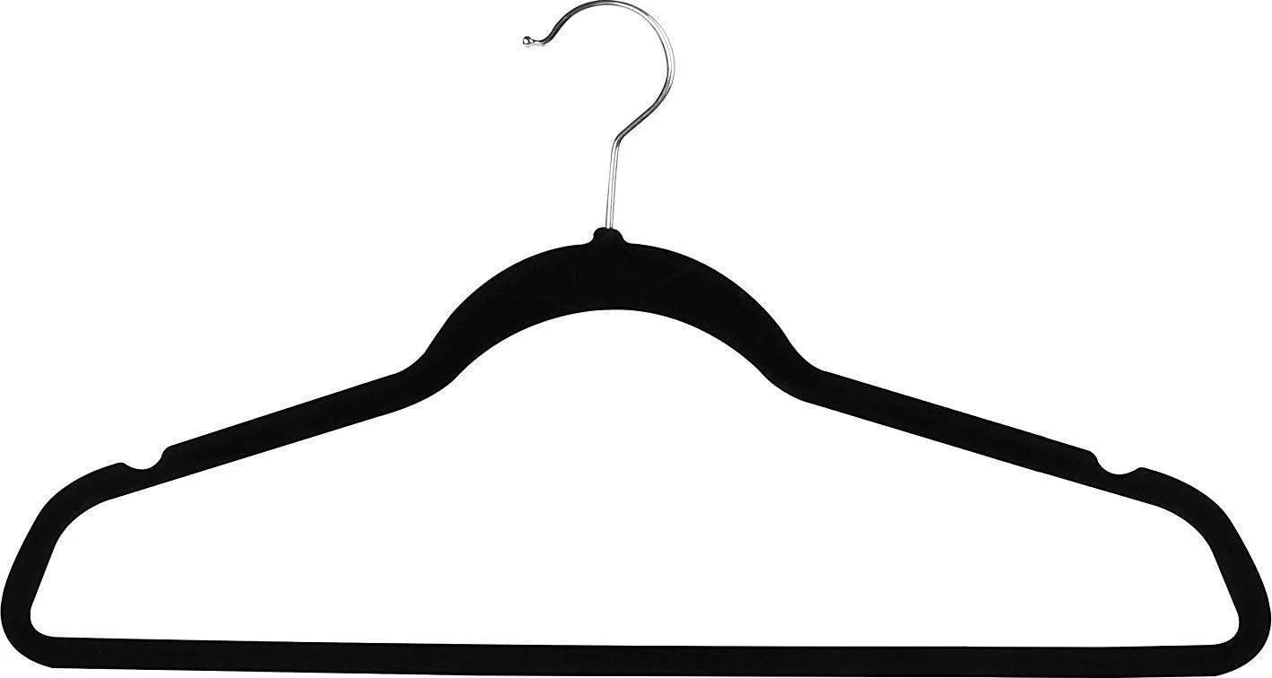 30-Pack Premium Non-Slip Velvet Hangers – Black image indicator(5)