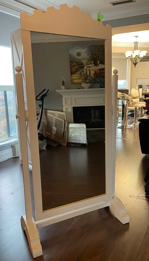 Elegant white full-length mirror image indicator(2)