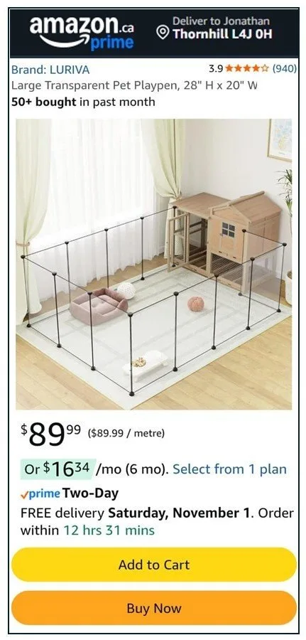 BRAND NEW Transparent Indoor Pet Playpen. 12 Panels 28"H x 20"W image indicator(2)