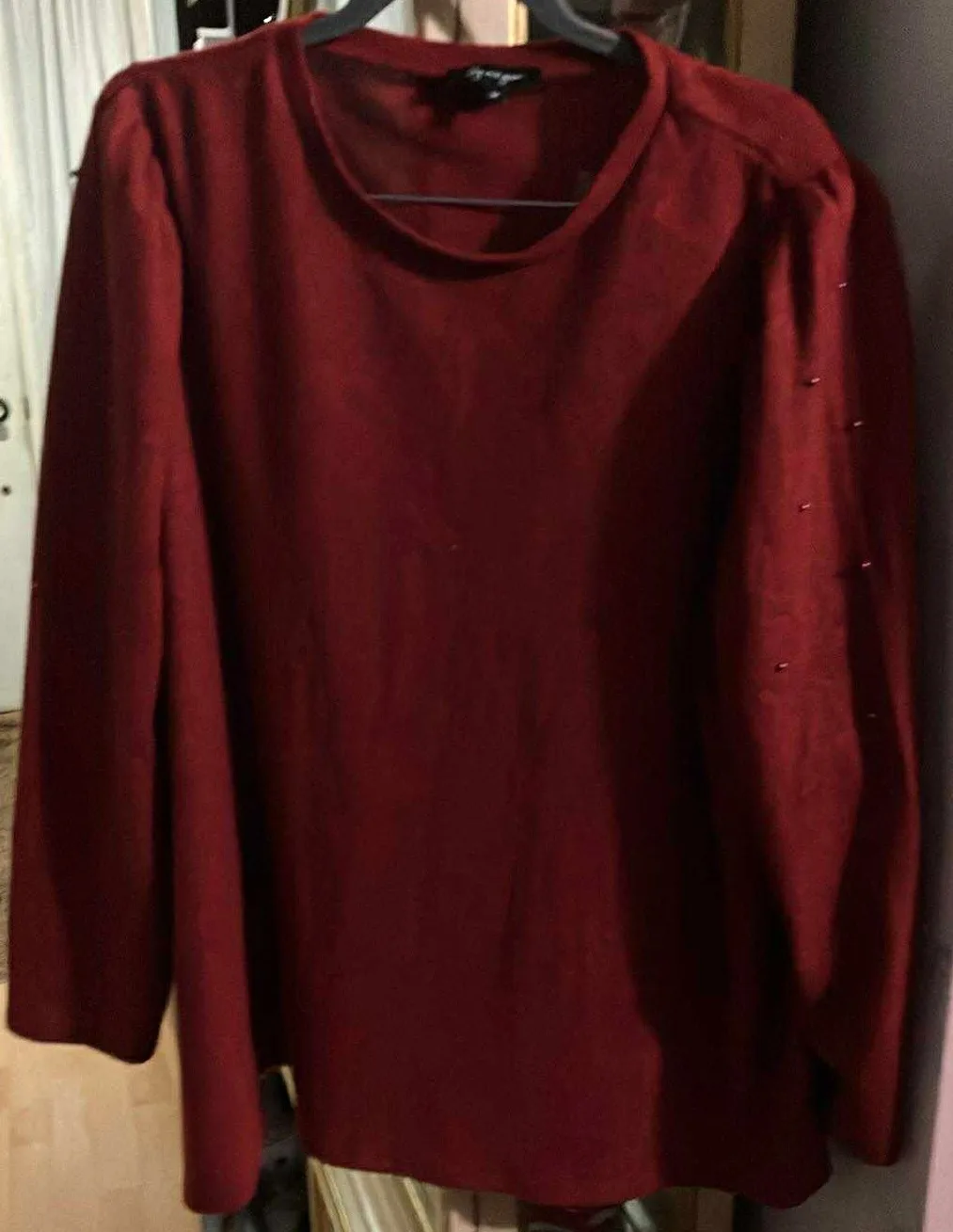 Women Top Red with Beads on Sleeves - Size 3X