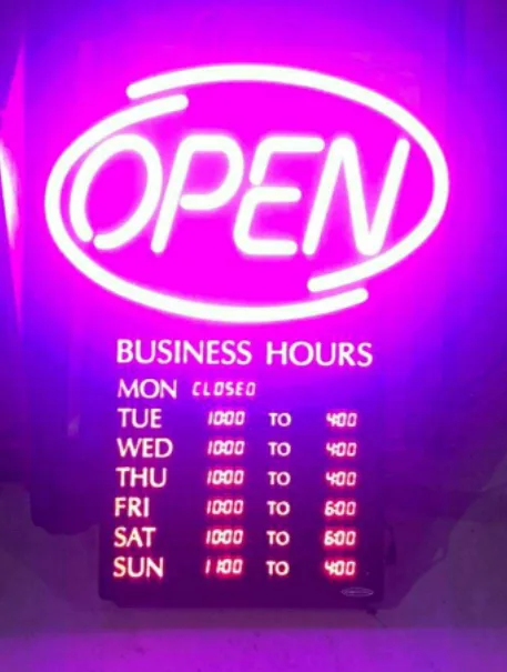LED 'Open' Sign with Programmable Business Hours image indicator(2)