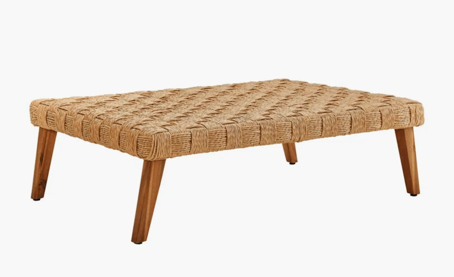 Solid Wood/Wicker Coffee Table (Indoor/Outdoor)