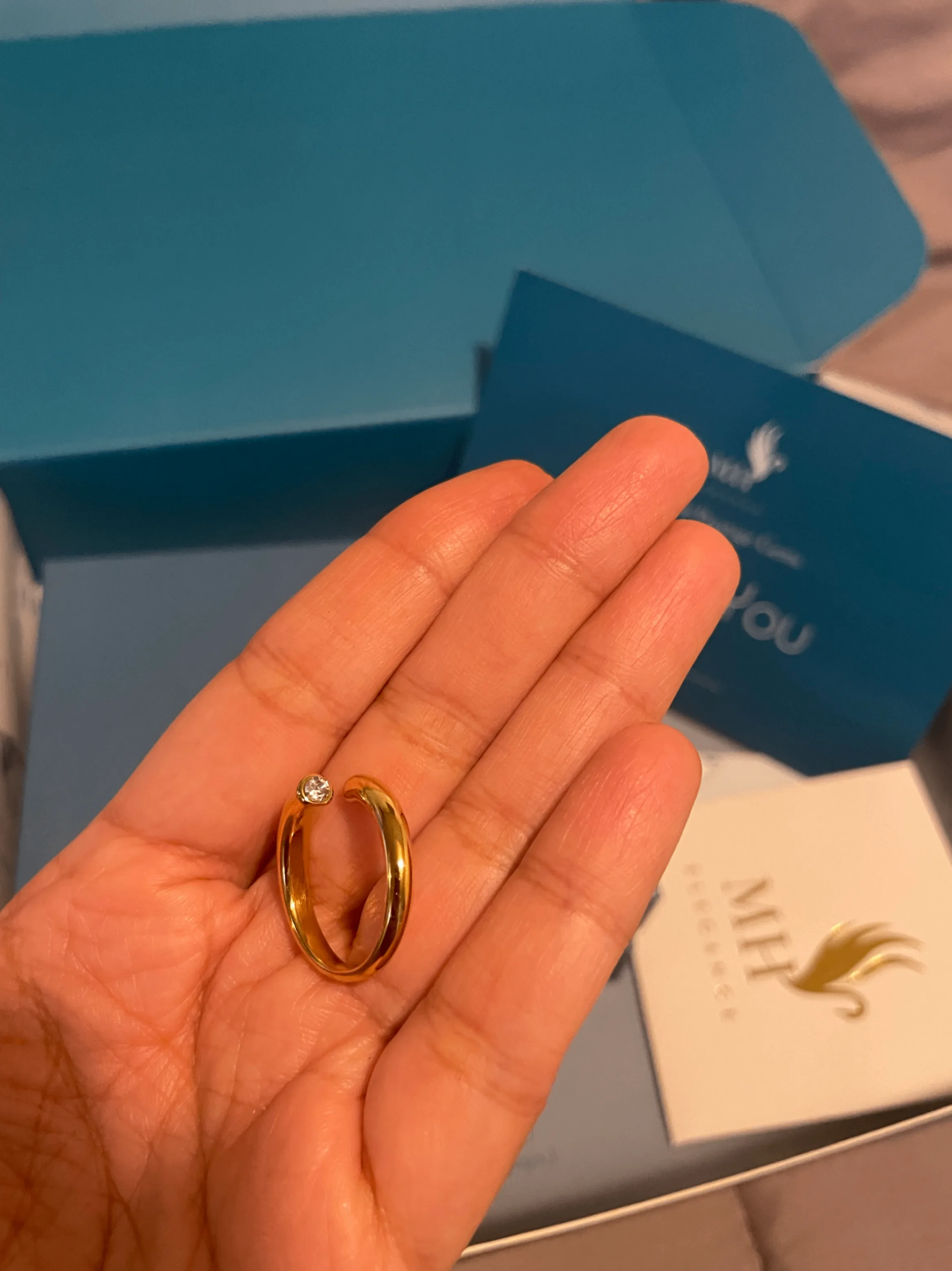 14k Gold Plated Dainty Ring| Adjustable Ring image indicator(2)