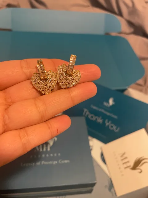 18k Gold Plated Gold Heart Earrings