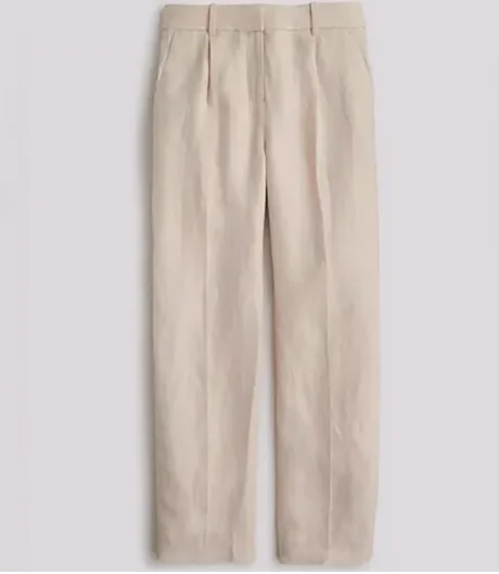 J.Crew Pleated Linen-Cupro Blend Lined Dress Pants image indicator(4)