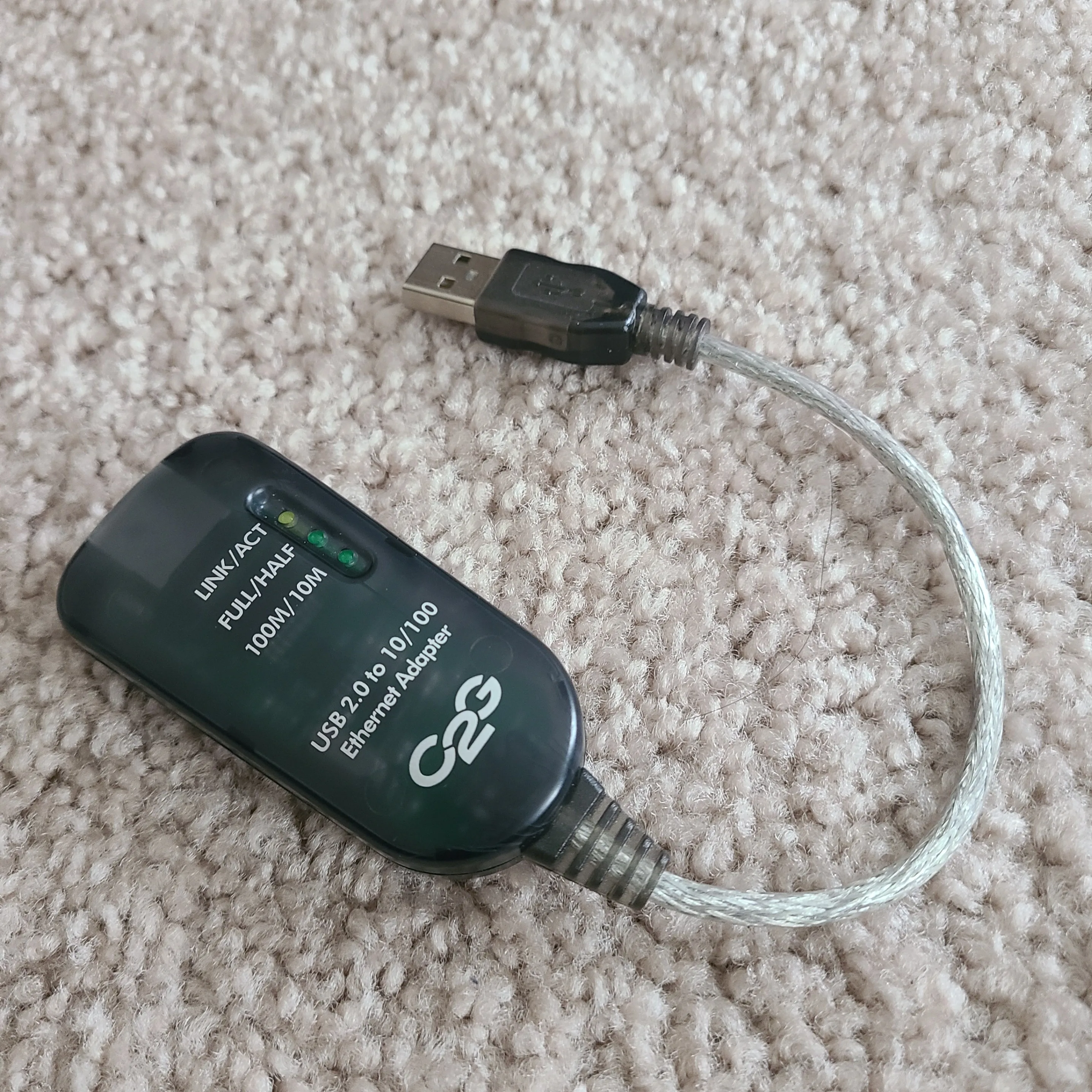 C2G 39998 USB 2.0 Fast Ethernet Network Adapter (7.5 Inch) image indicator(2)