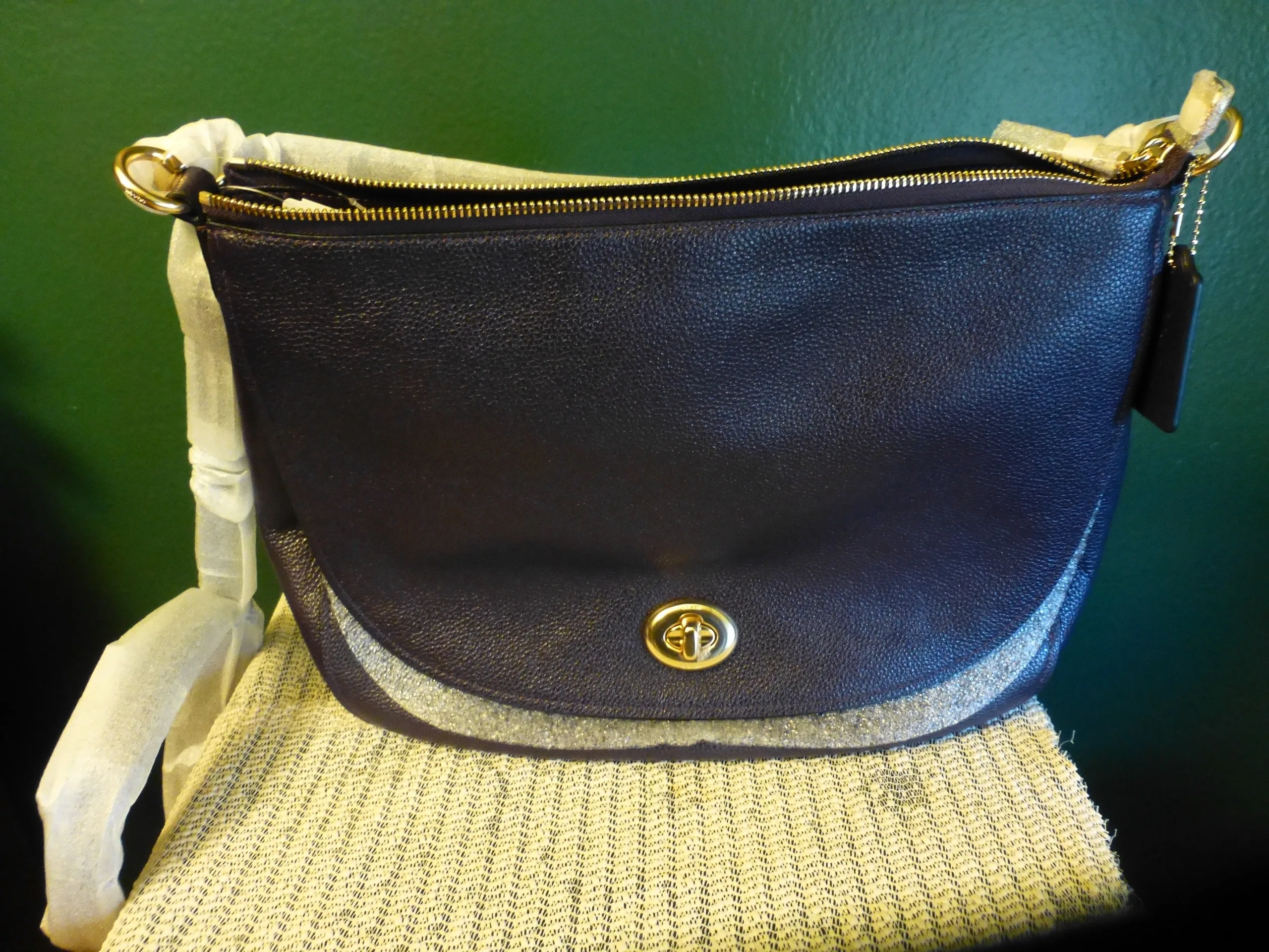 .  Pebbled Turnlock Hobo Women's Handbag