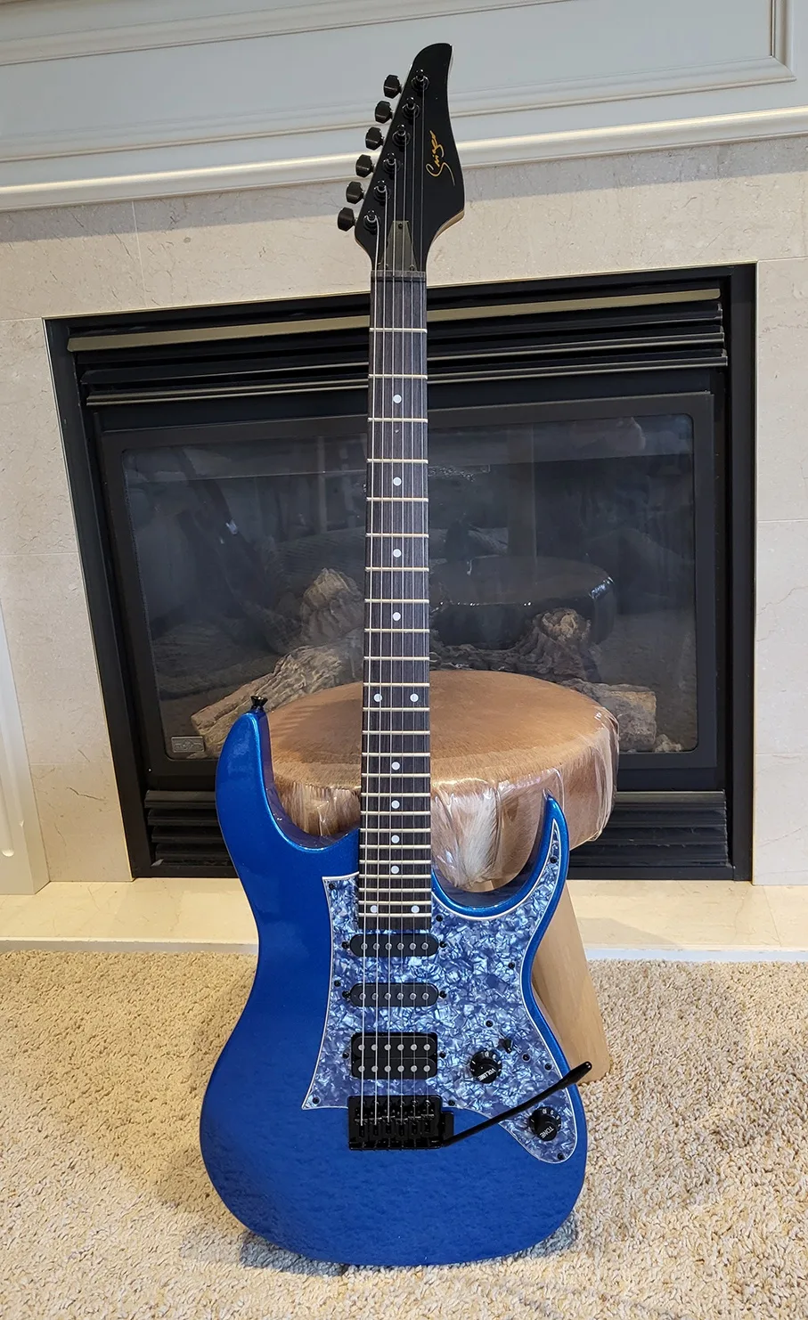 Brand New Full Size Electric Guitar – Blue Finish, HSS, Tremolo