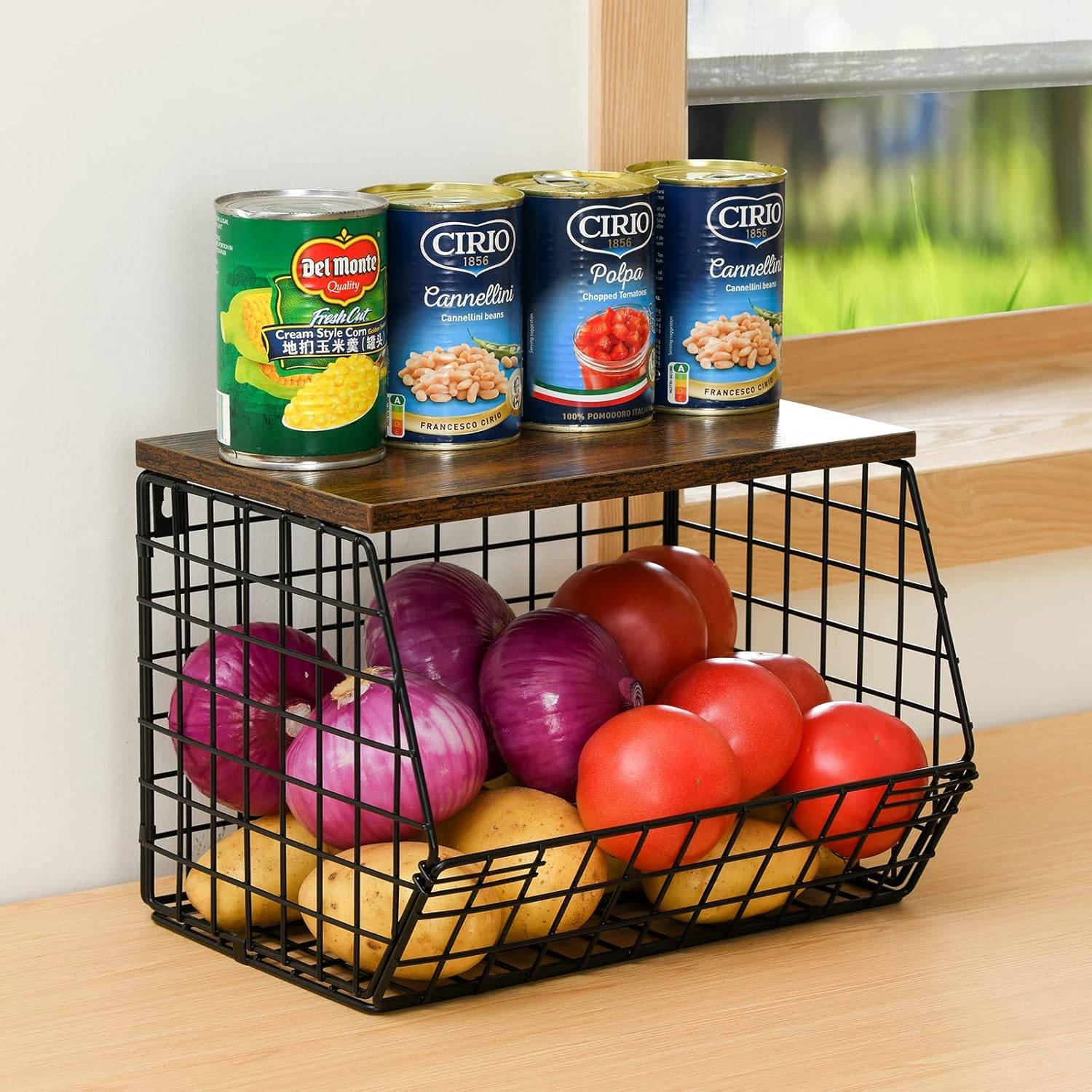 Wetheny 2-Piece Metal Fruit & Vegetable Storage Baskets – Matte - photo 2