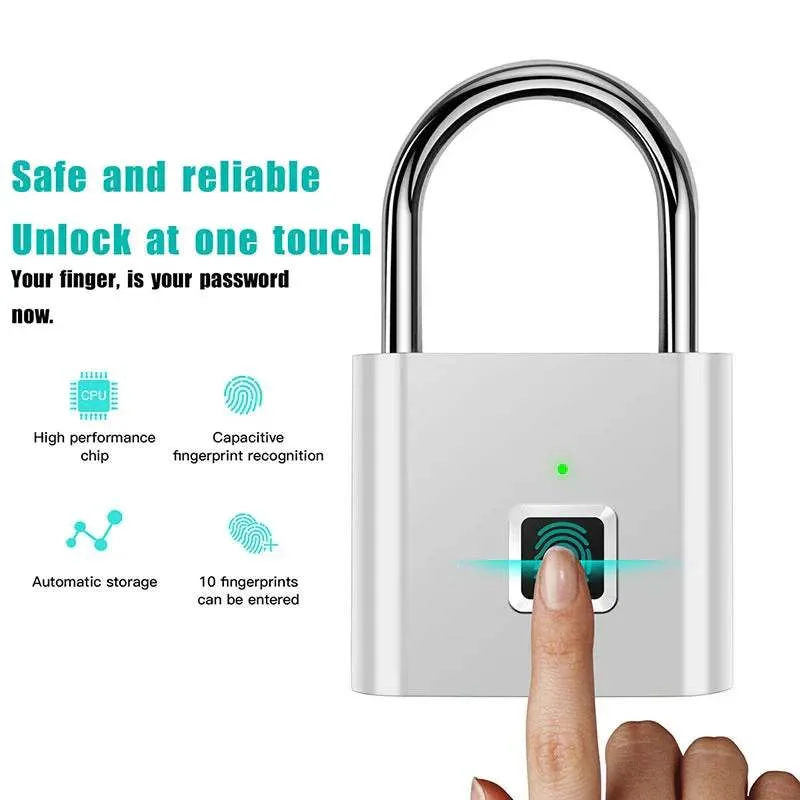 🔒 Smart Fingerprint Padlock – Keyless, Secure & Fast Unlock! 🔋 image indicator(3)
