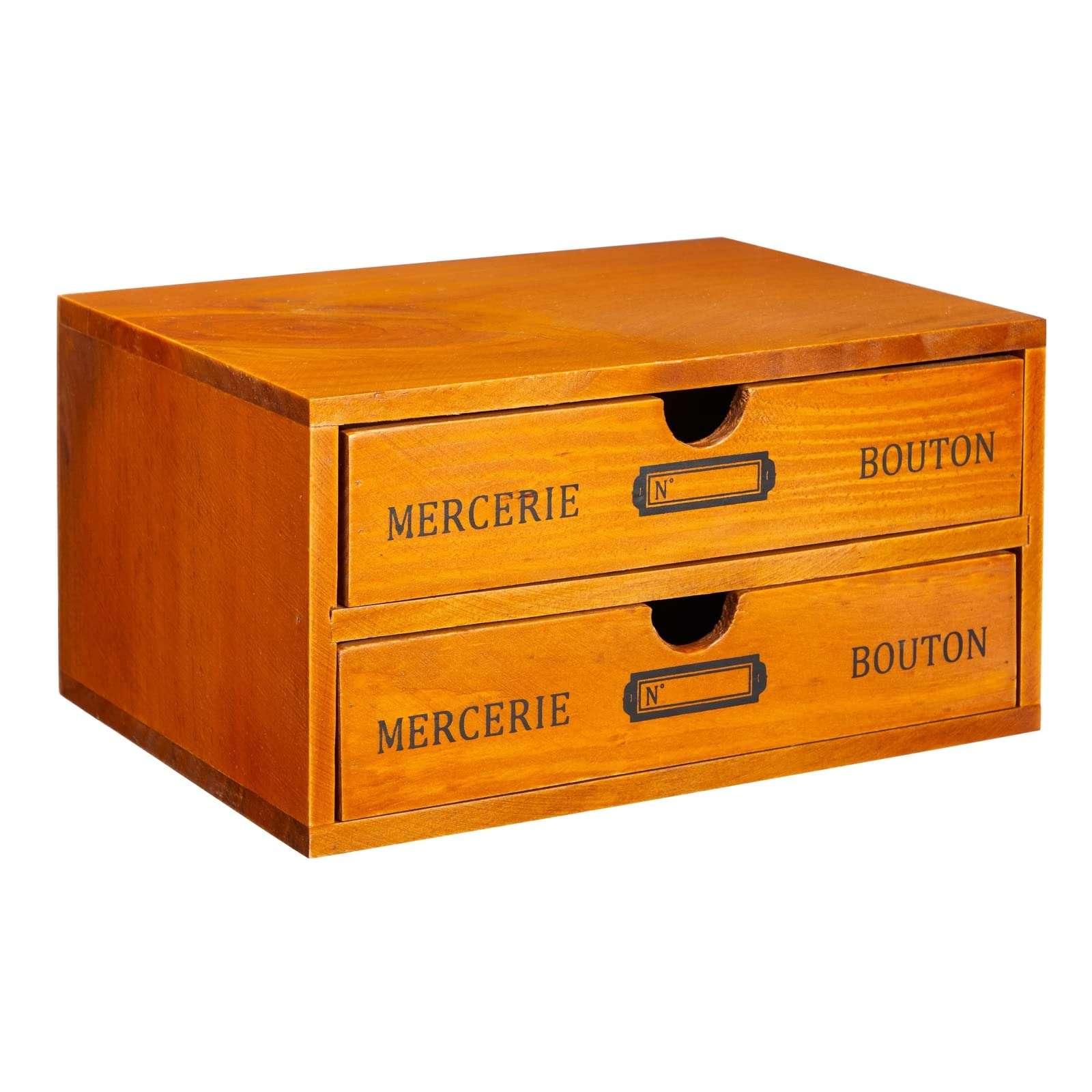2-Tier Wooden Desktop Organizer with 2 Drawers