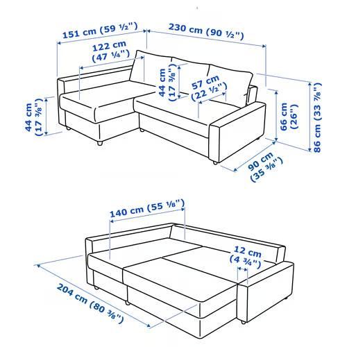 IKEA FRIHETEN Sofa-Bed - Dark Gray