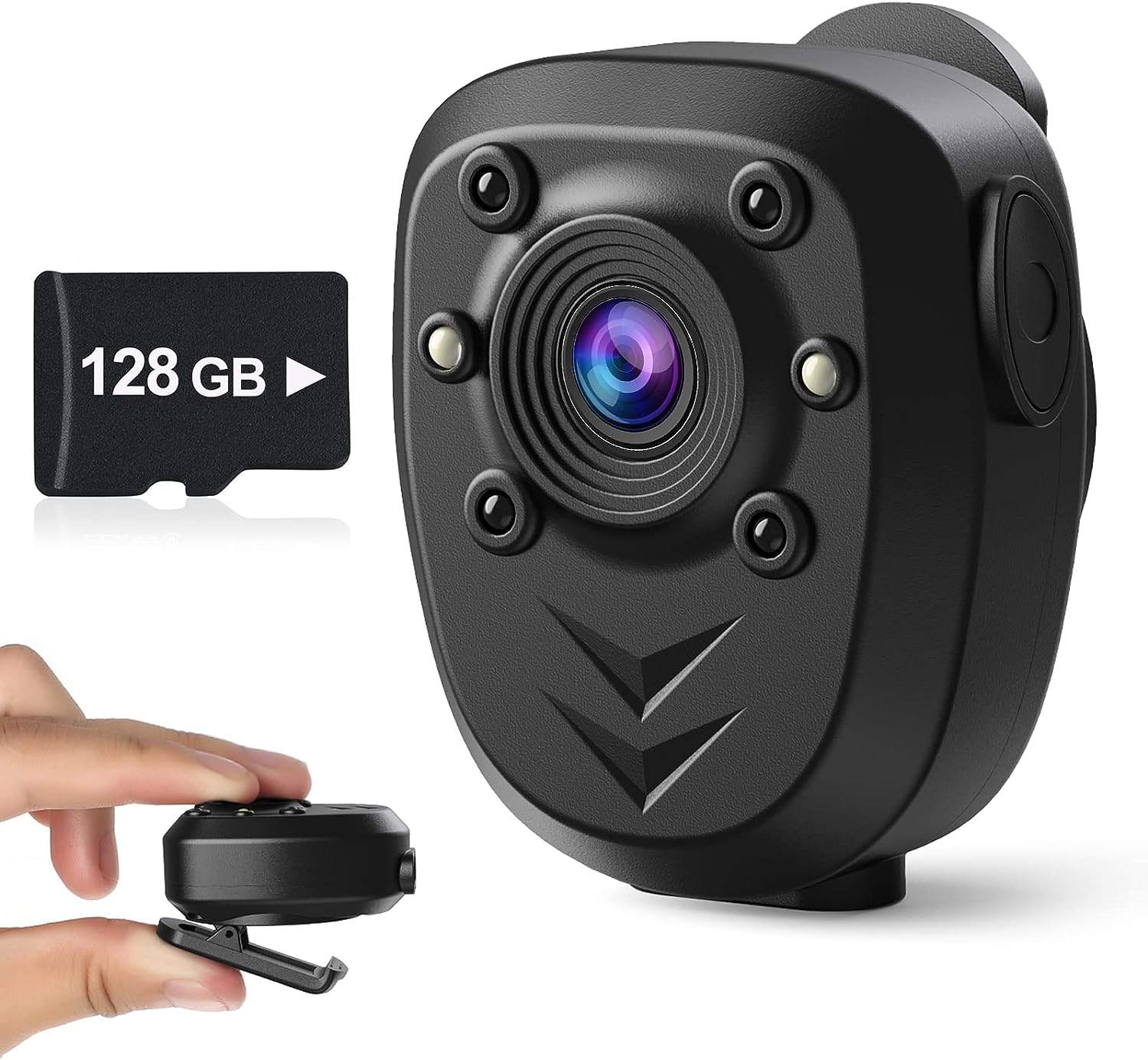 Mini Body Camera 1080P with 128GB SD Card