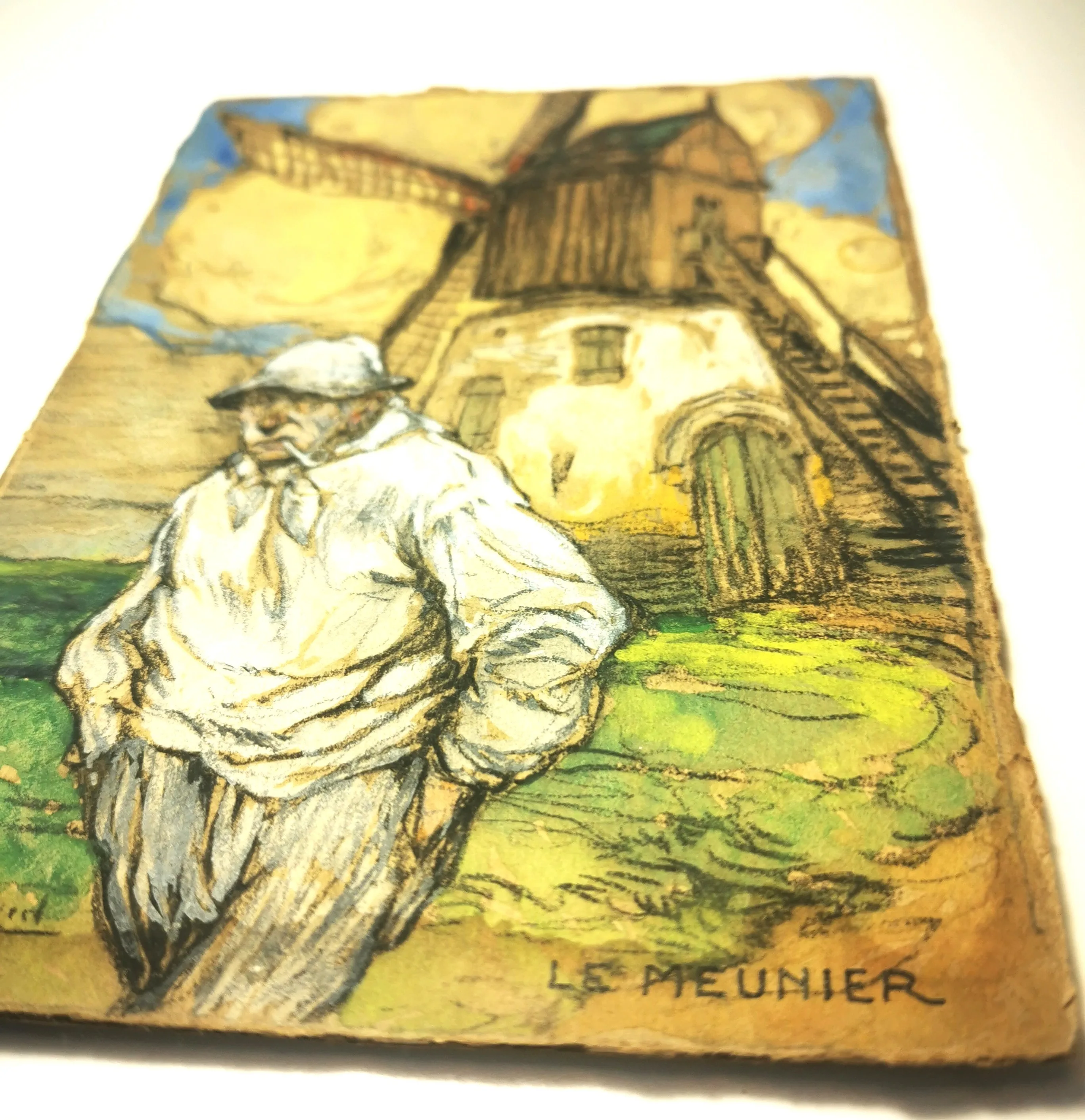 Le Meunie by Roméo Dumoulin French Country Windmill Signed