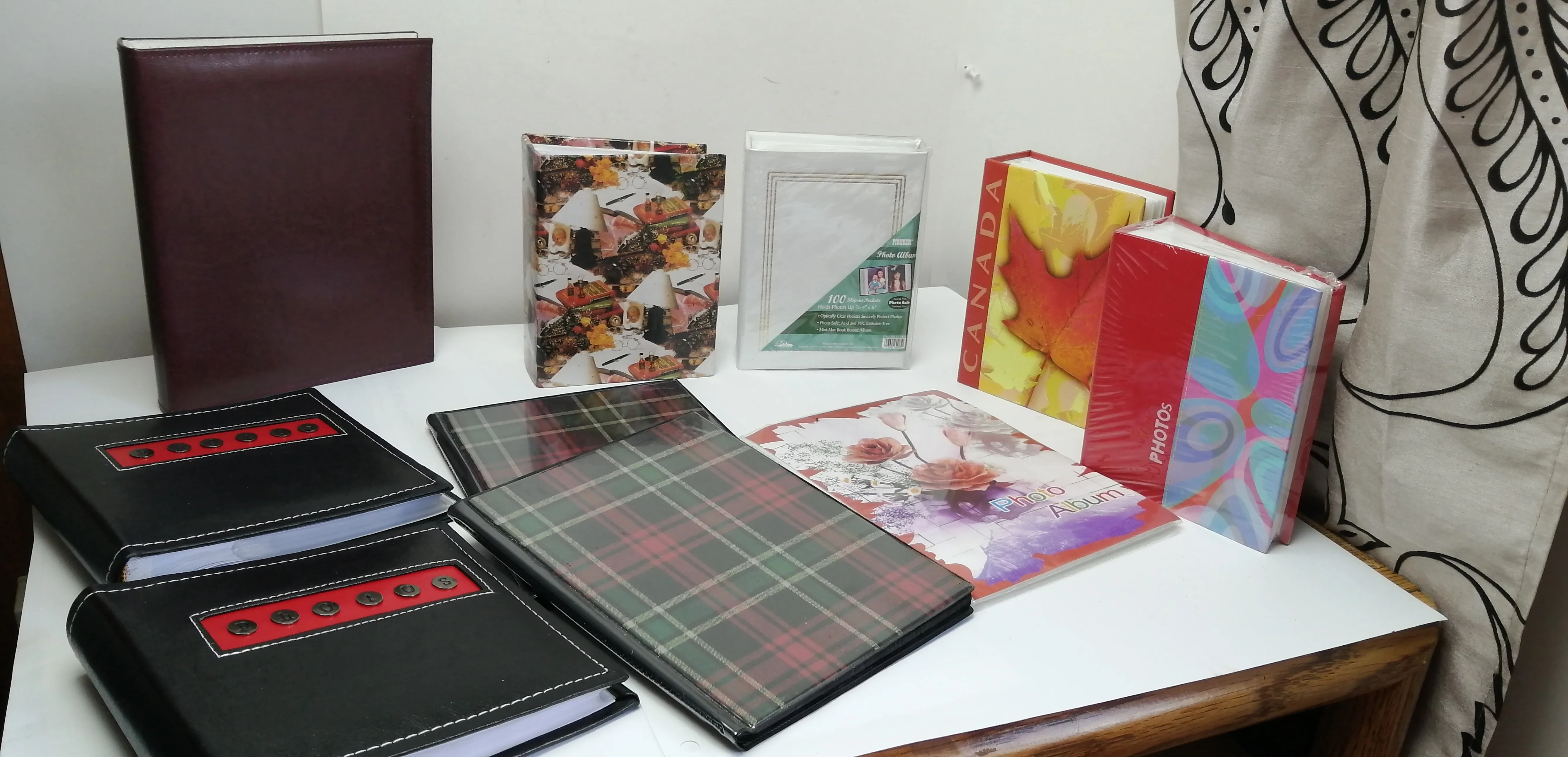 NEW PHOTO ALBUMS LOT, 10 albums 4" by 6" pictures will fit.