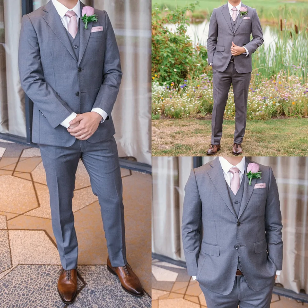 Custom 3-Piece Grey Suit by Modello Bespoke – Lazori Collection image indicator(2)
