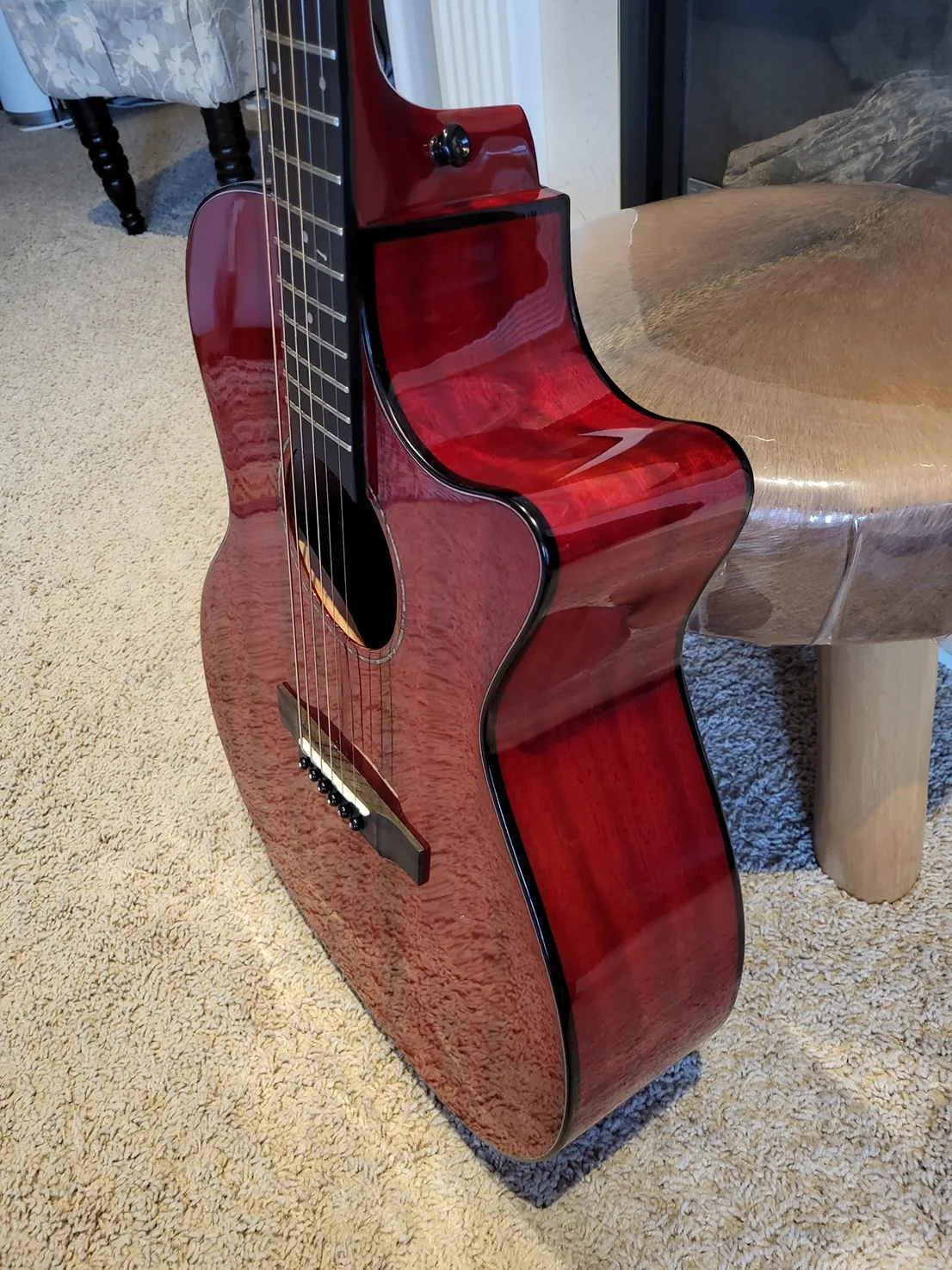 Minor Error-Top Solid Mahogany Acoustic Electric Guitar Built image indicator(5)