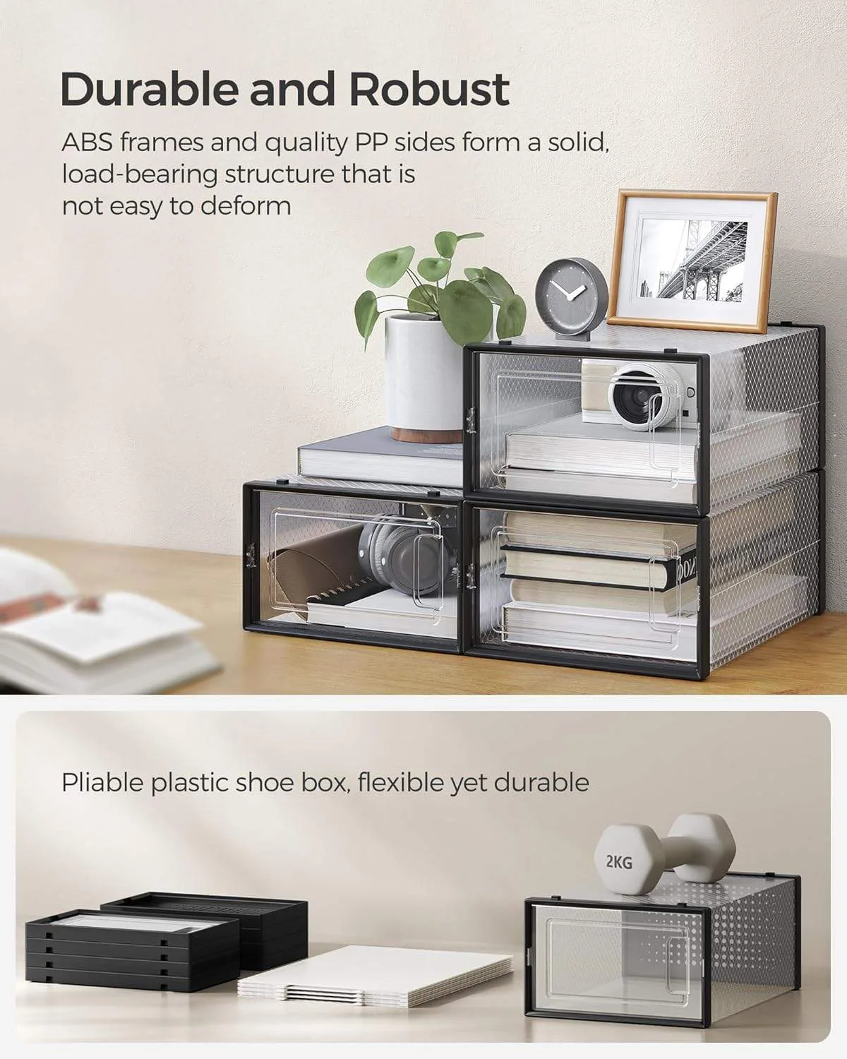 Stackable Clear Shoe Boxes – Pack of 12 image indicator(7)