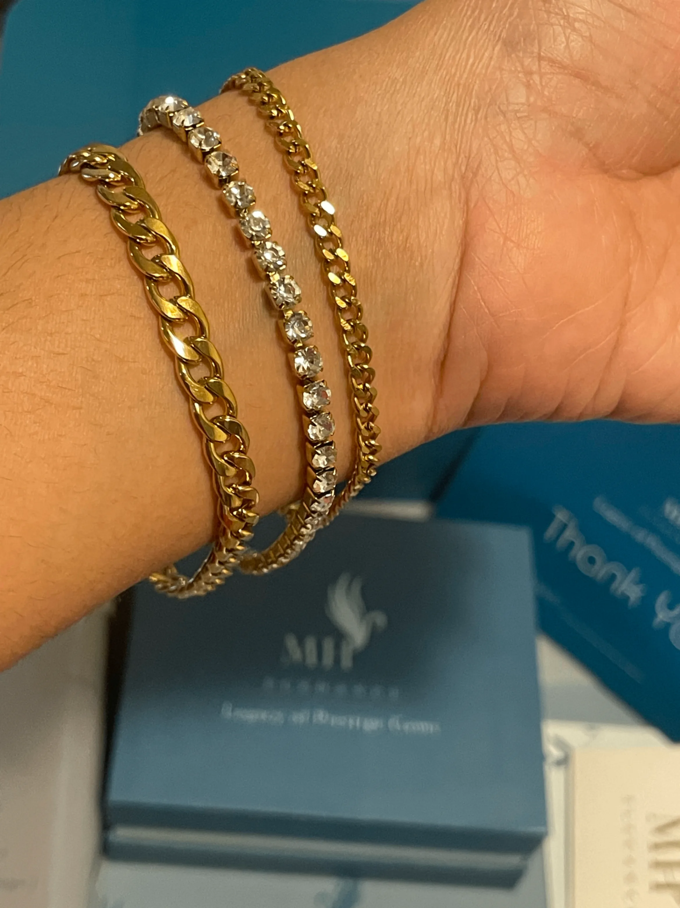 Gold Charm Bracelet Set – 3Piece | 14k Gold Plated