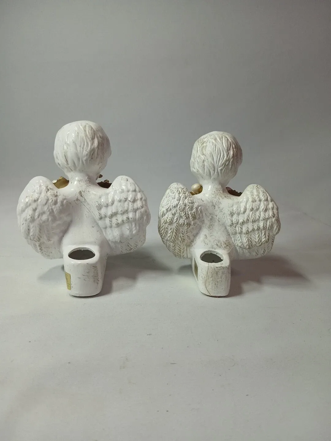 1994 vintage ceramic angels cherubs "you're an angel" candle image indicator(4)
