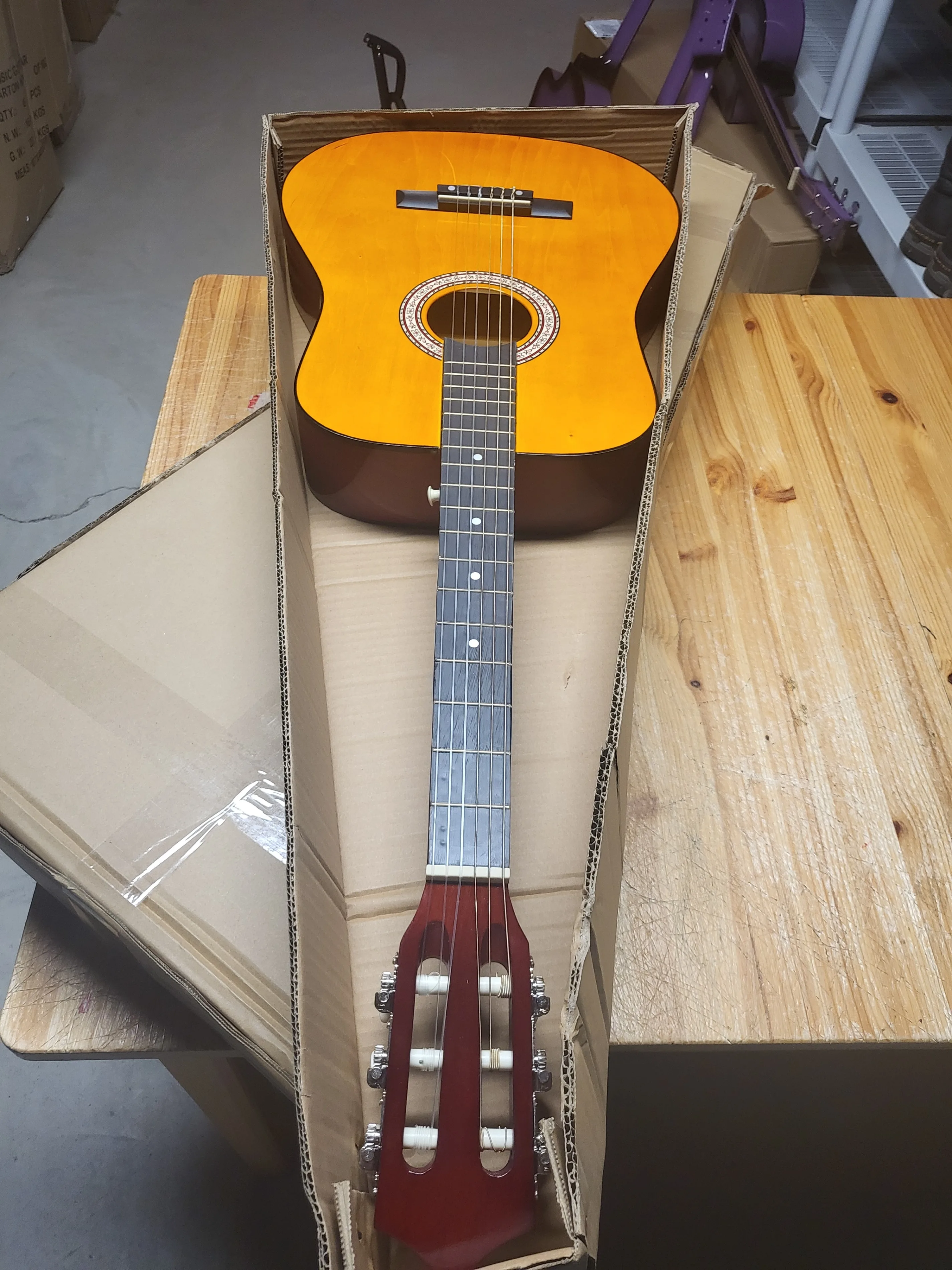 Brand New 38" Classical Guitar – Nylon Strings + Bag & Picks image indicator(4)