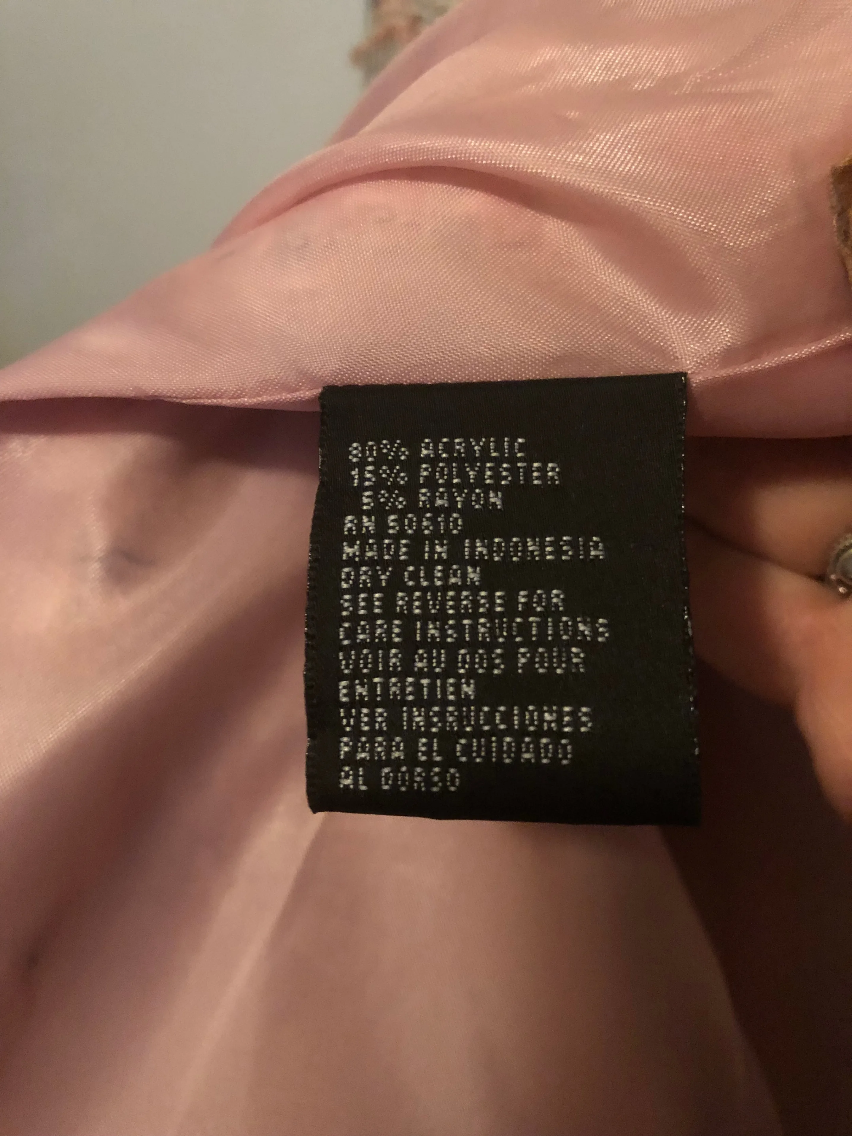 Vintage Women’s Pink Kasper Tweed Style Blazer Jacket image indicator(6)